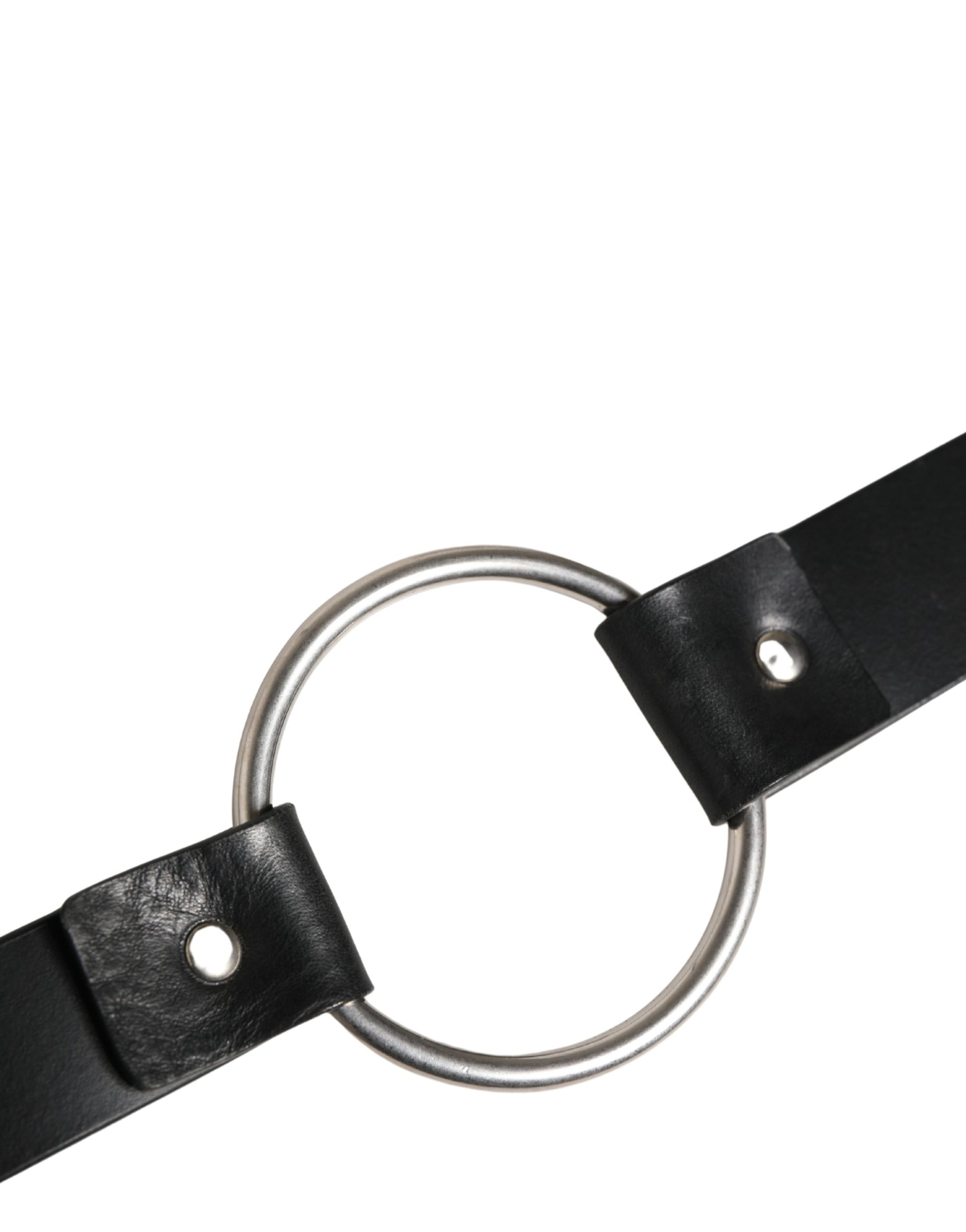 Dolce & Gabbana Black Double Strap Leather Silver Buckle Belt Curated Luxury Accessories by Orvyn