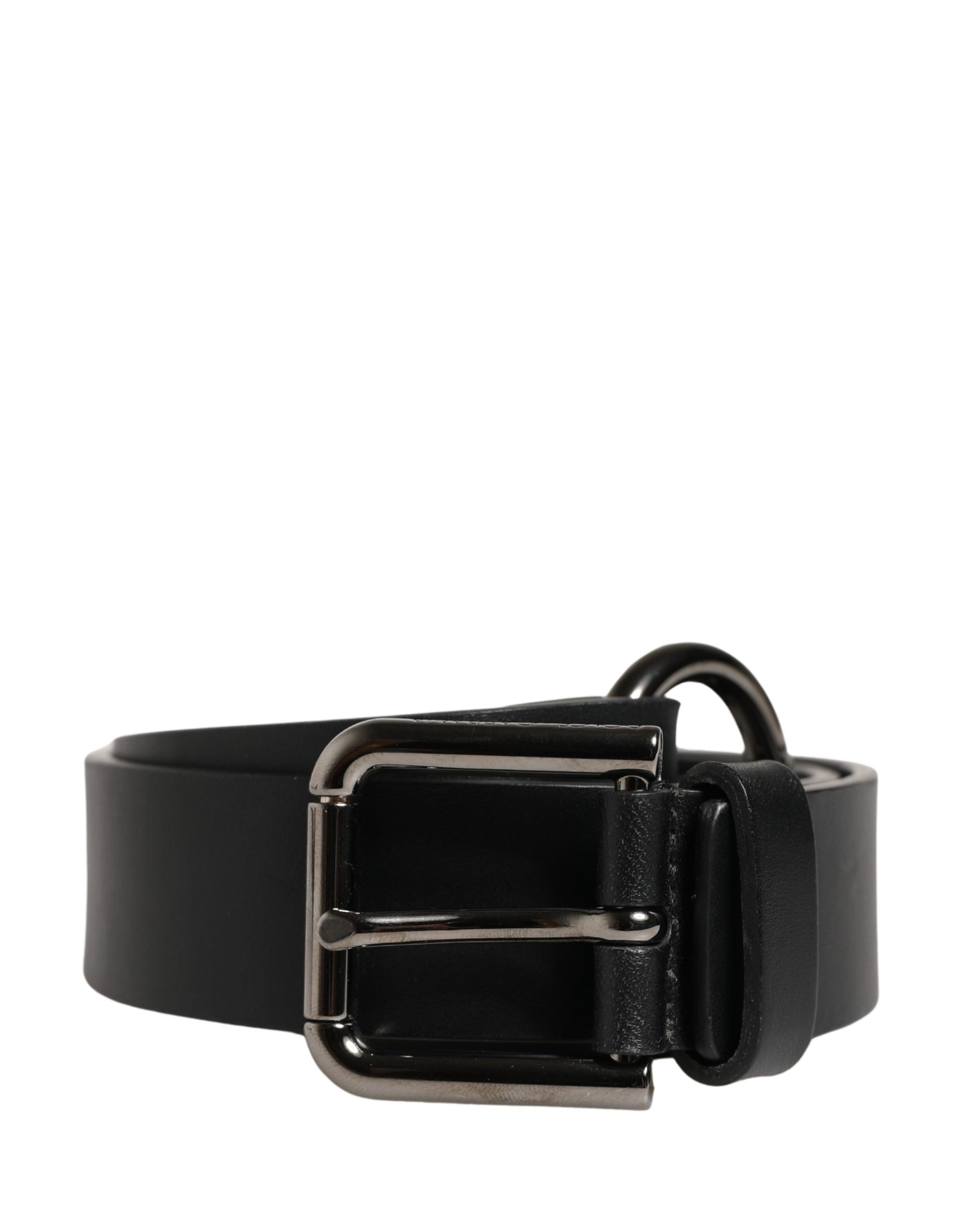Dolce & Gabbana Men Black Calfskin Leather Metal Buckle Belt Curated Luxury Accessories by Orvyn