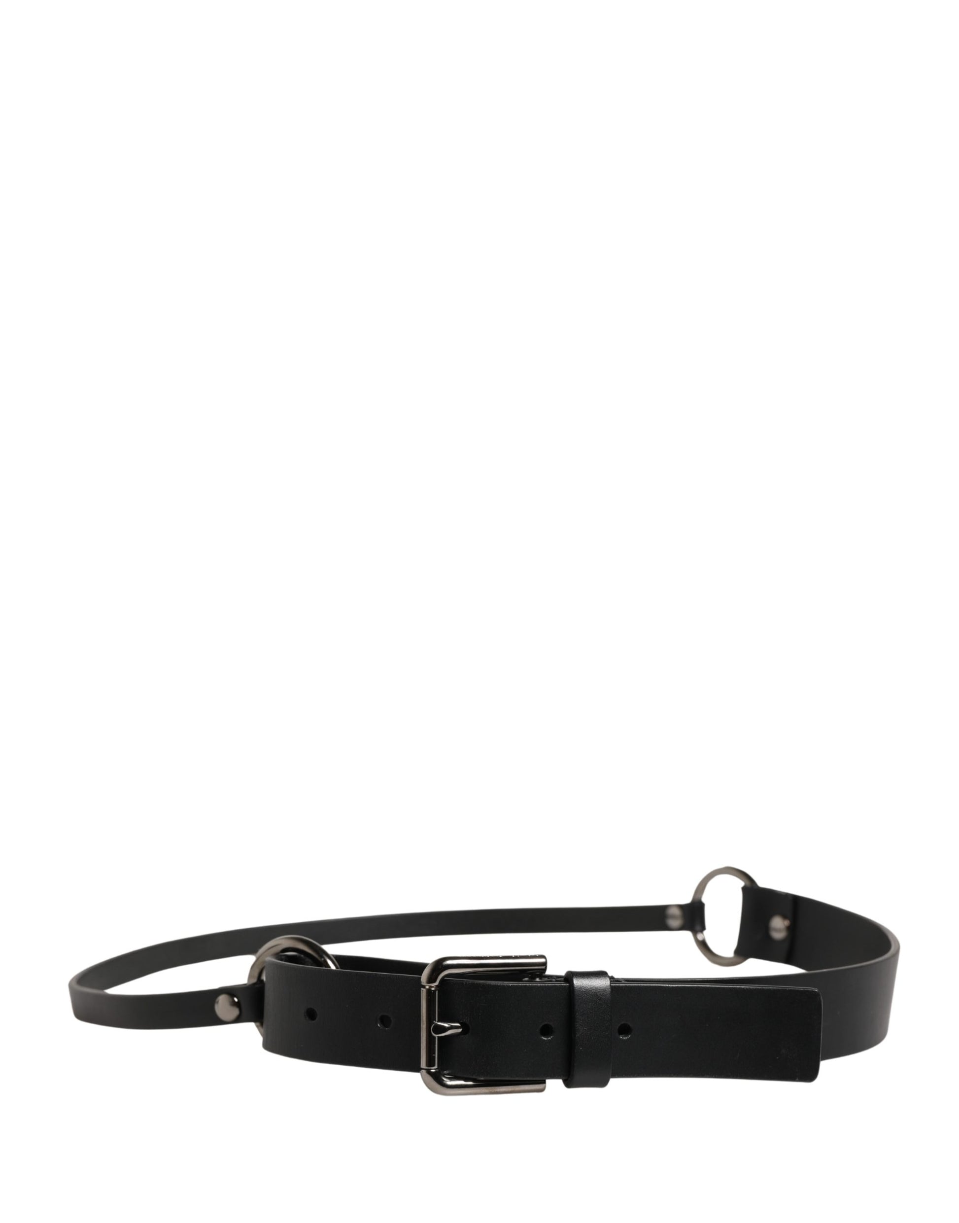 Dolce & Gabbana Men Black Calfskin Leather Metal Buckle Belt Curated Luxury Accessories by Orvyn