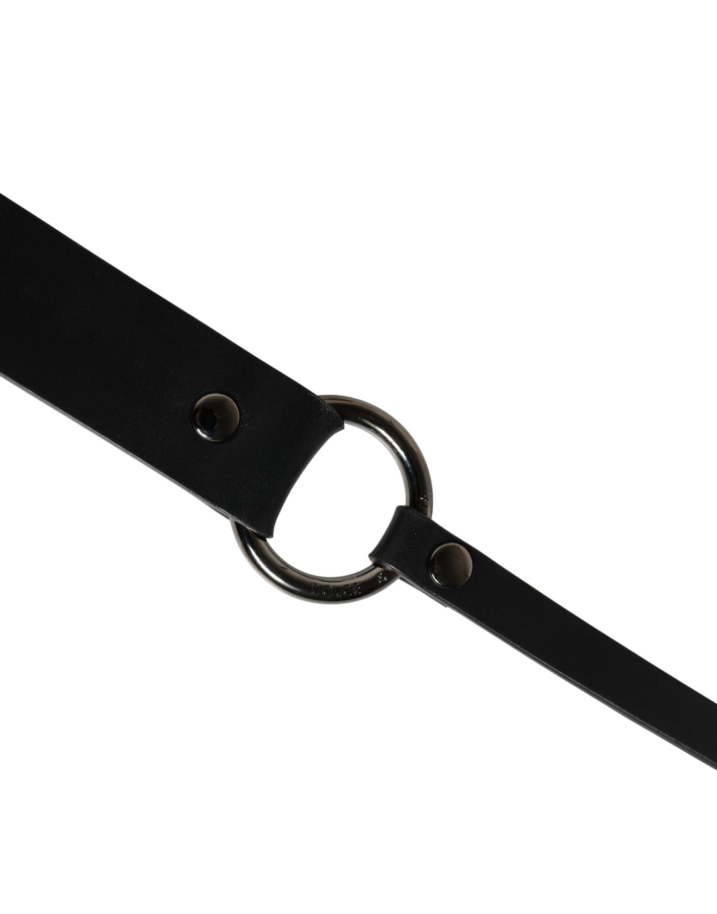 Dolce & Gabbana Men Black Calfskin Leather Metal Buckle Belt Curated Luxury Accessories by Orvyn