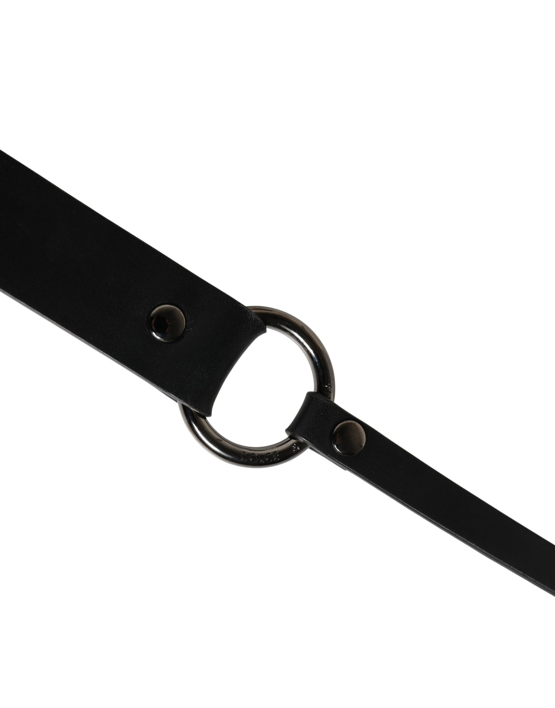 Dolce & Gabbana Men Black Calfskin Leather Metal Buckle Belt Curated Luxury Accessories by Orvyn