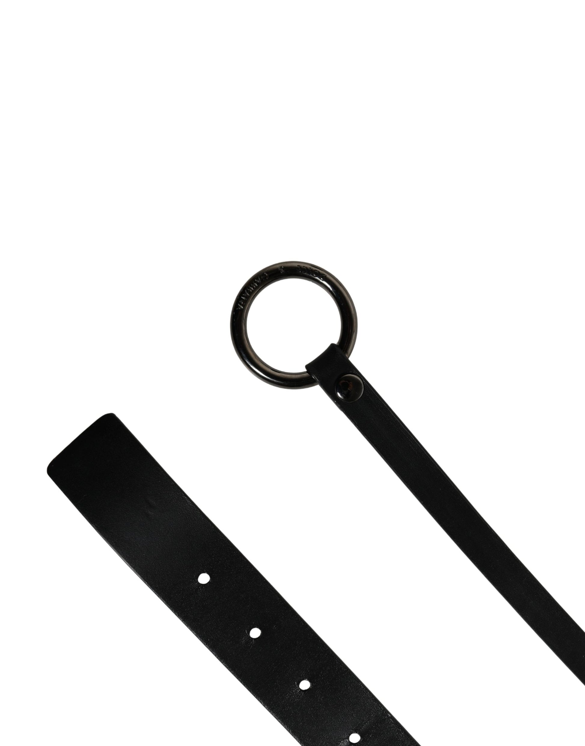 Dolce & Gabbana Men Black Calfskin Leather Metal Buckle Belt Curated Luxury Accessories by Orvyn