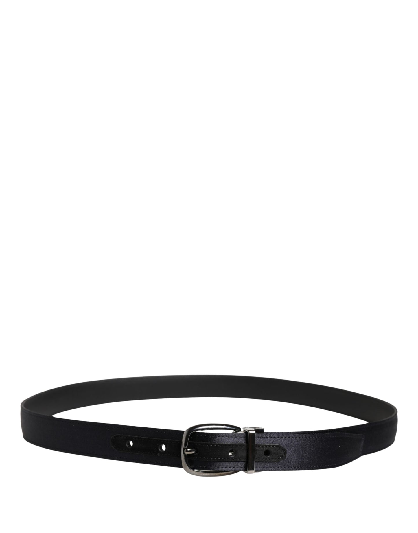 Dolce & Gabbana Men Black Classic Viscose Metal Buckle Belt Curated Luxury Accessories by Orvyn