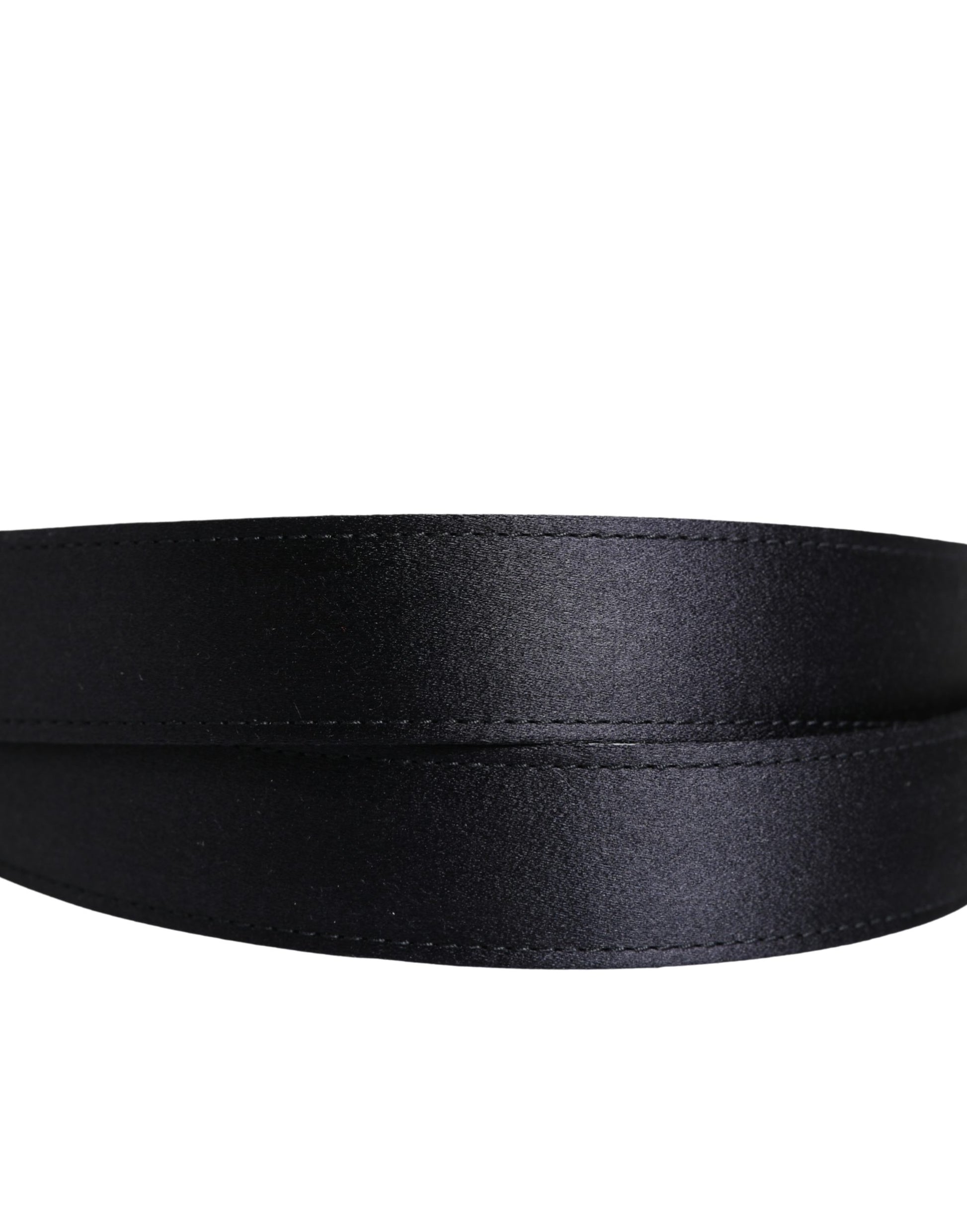 Dolce & Gabbana Men Black Classic Viscose Metal Buckle Belt Curated Luxury Accessories by Orvyn