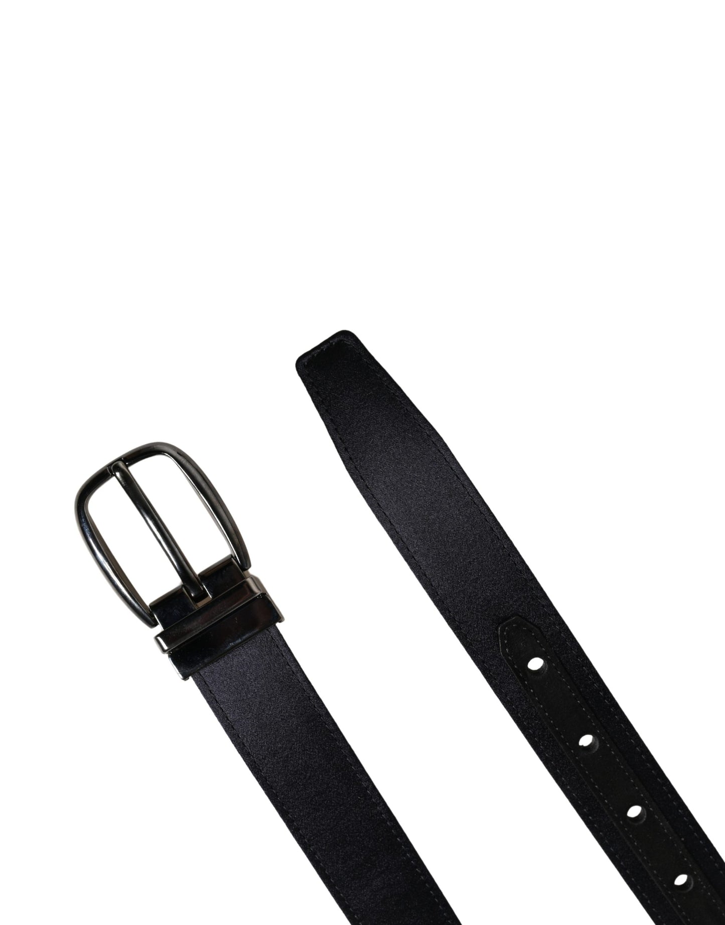 Dolce & Gabbana Men Black Classic Viscose Metal Buckle Belt Curated Luxury Accessories by Orvyn
