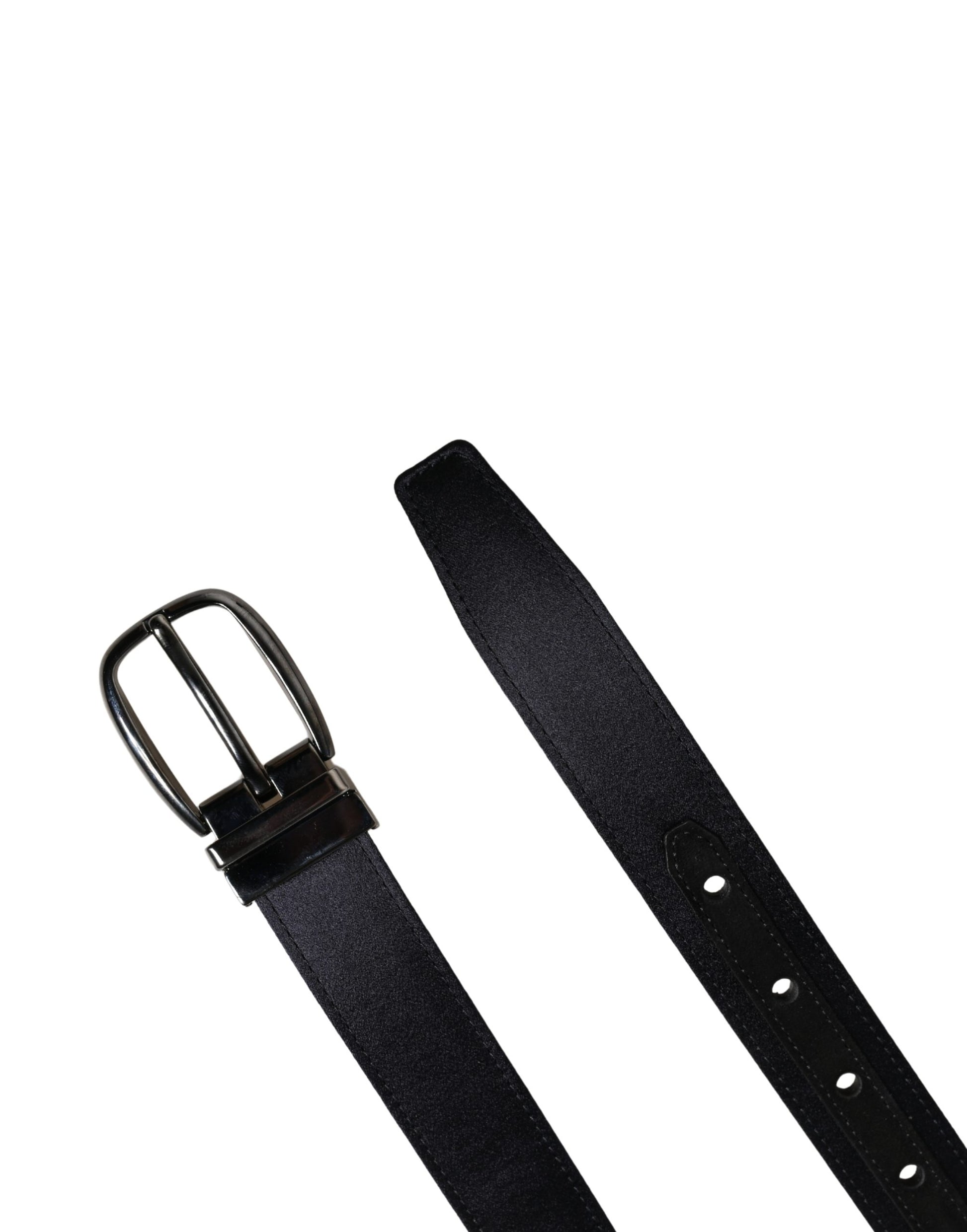 Dolce & Gabbana Men Black Classic Viscose Metal Buckle Belt Curated Luxury Accessories by Orvyn