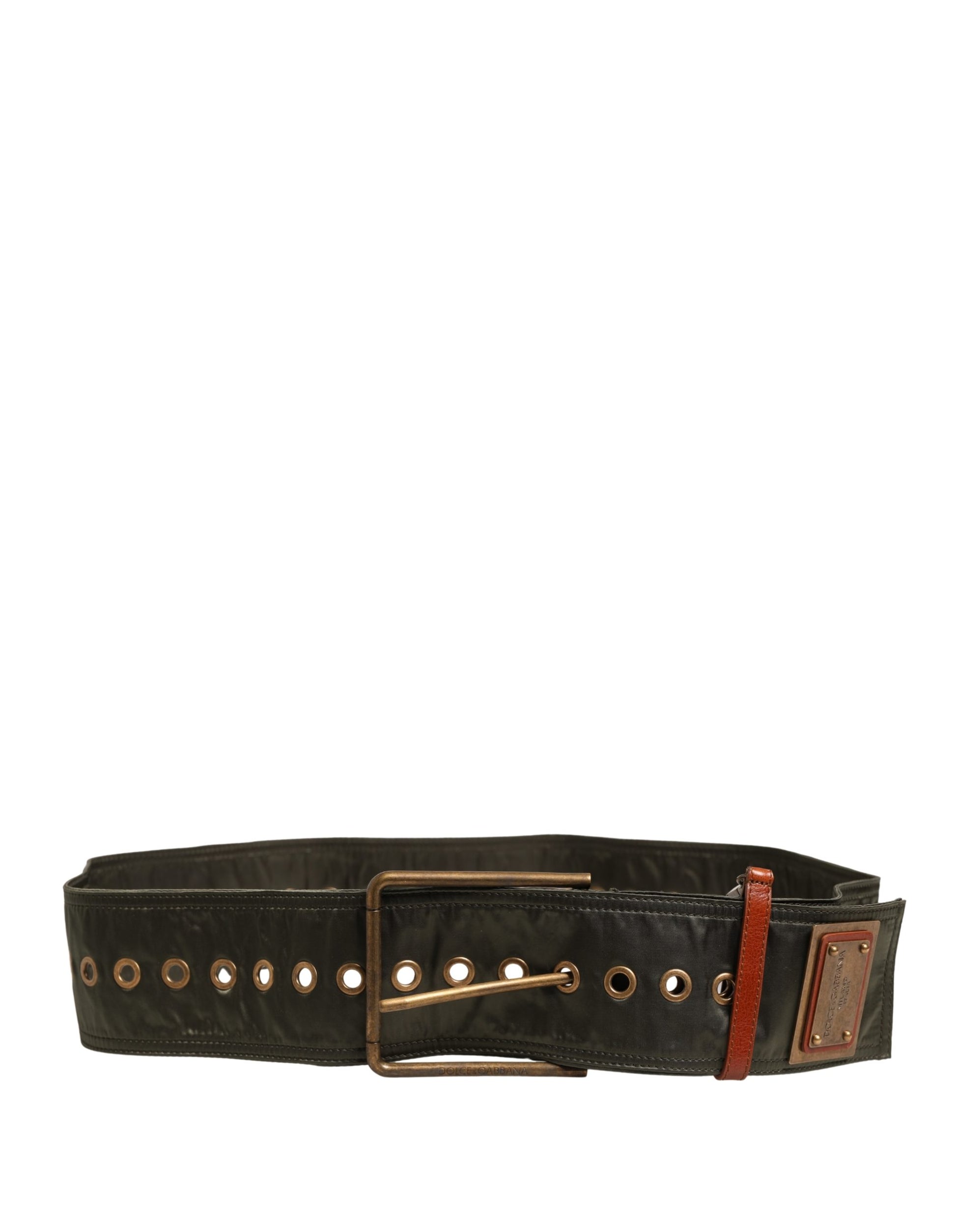 Dolce & Gabbana Men Black Wide Leather DG Metal Buckle Belt Curated Luxury Accessories by Orvyn