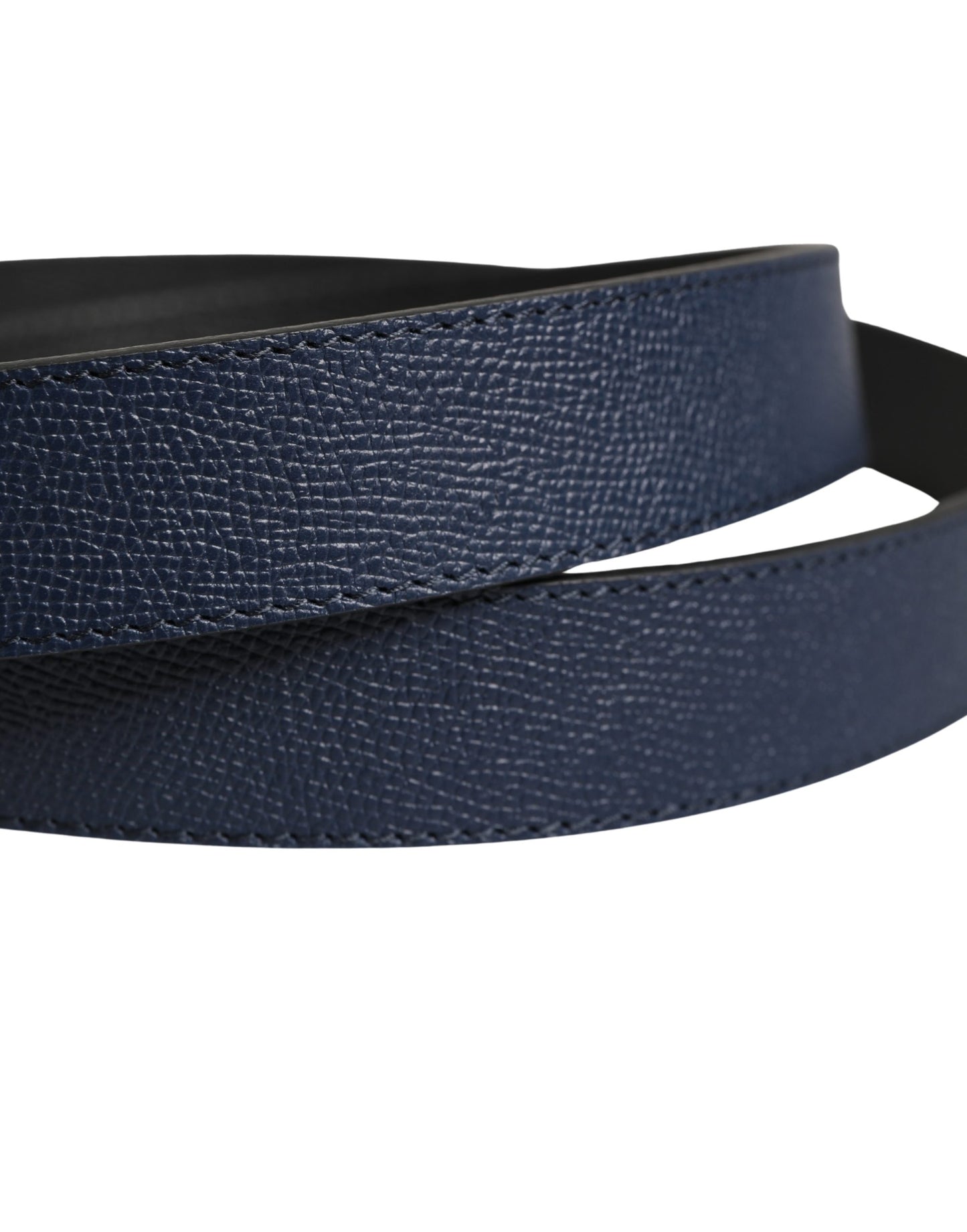 Dolce & Gabbana Men Blue Calfskin Leather Square Buckle Belt Curated Luxury Accessories by Orvyn