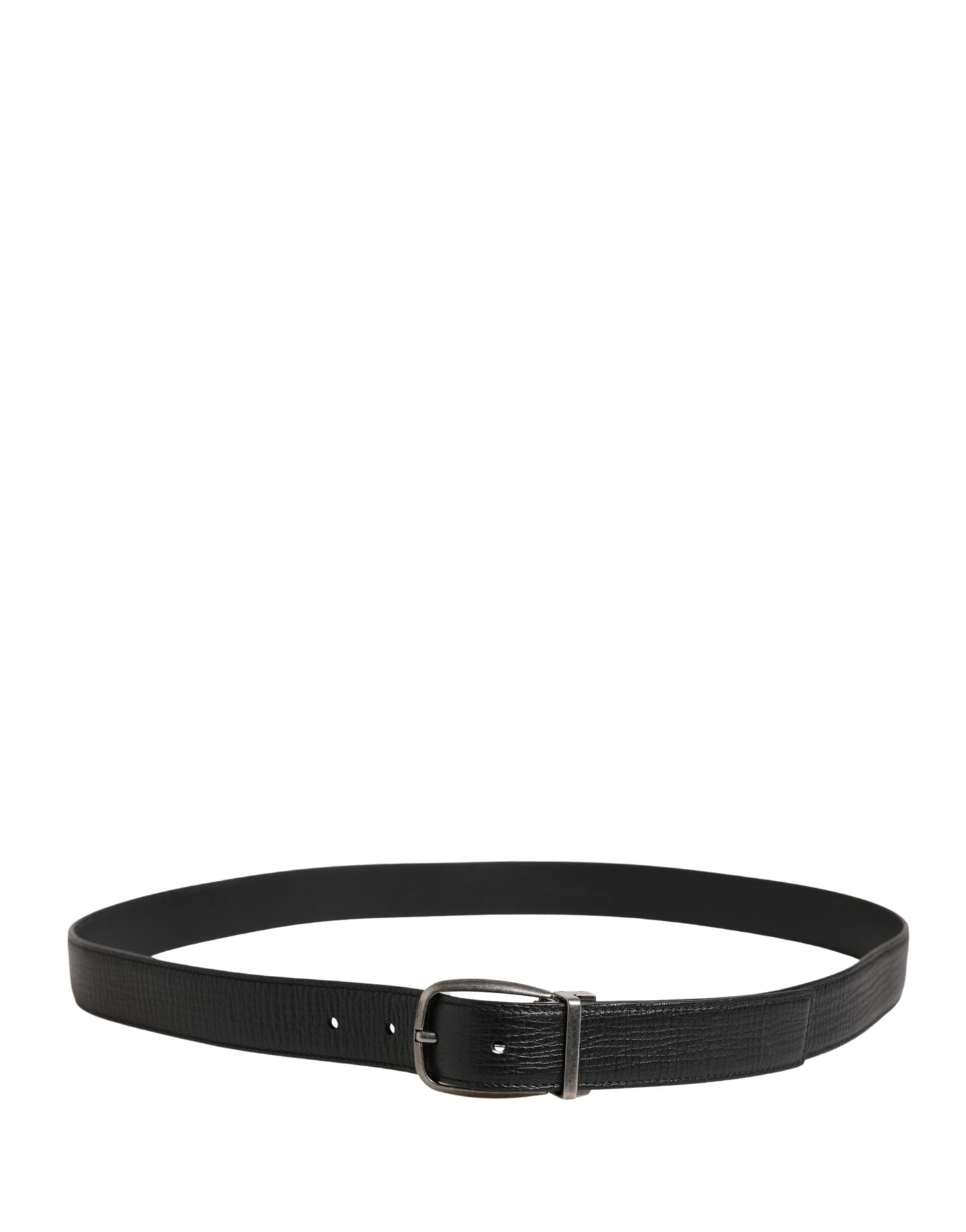 Dolce & Gabbana Men Black Classic Leather Metal Buckle Belt Curated Luxury Accessories by Orvyn