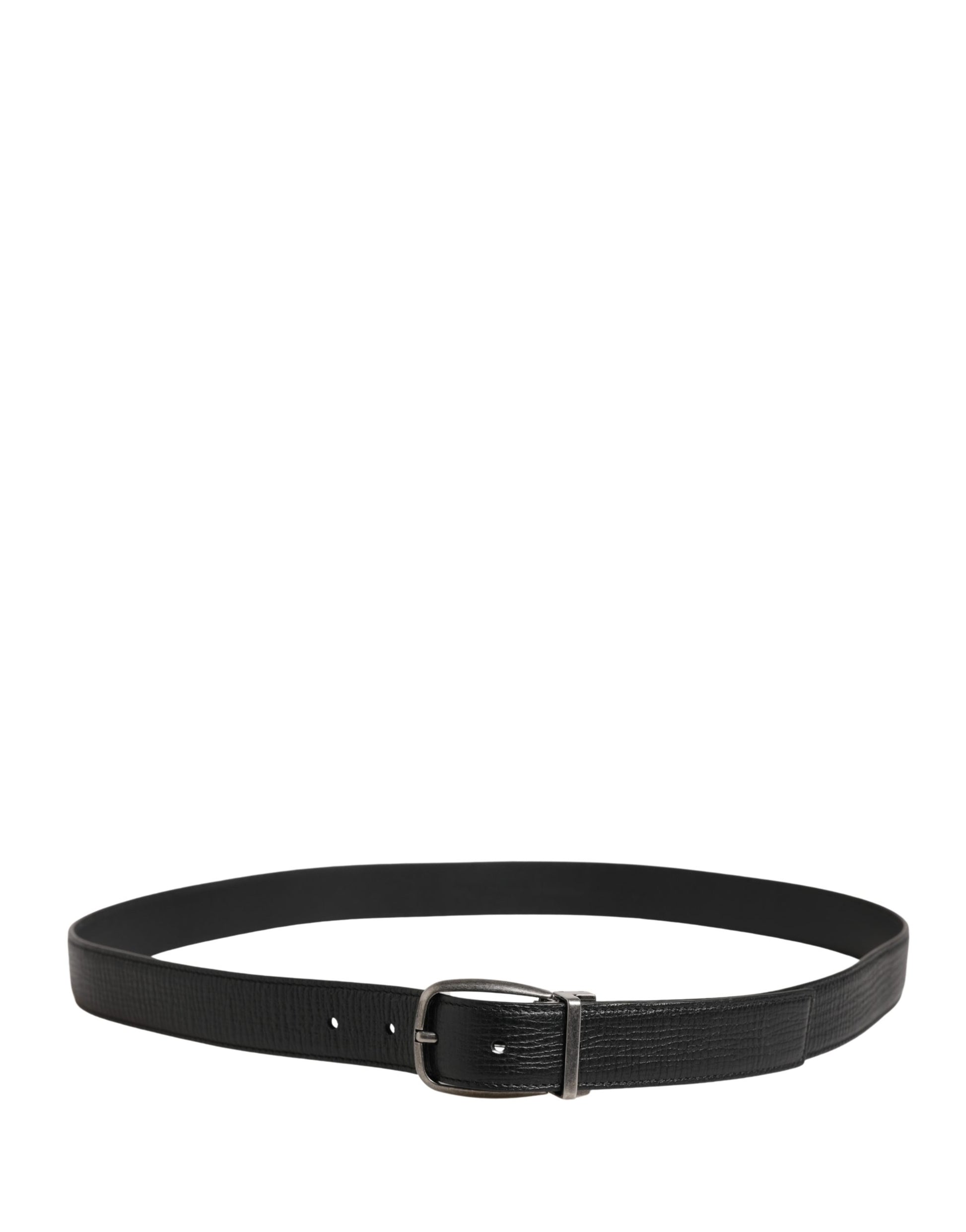 Dolce & Gabbana Men Black Classic Leather Metal Buckle Belt Curated Luxury Accessories by Orvyn
