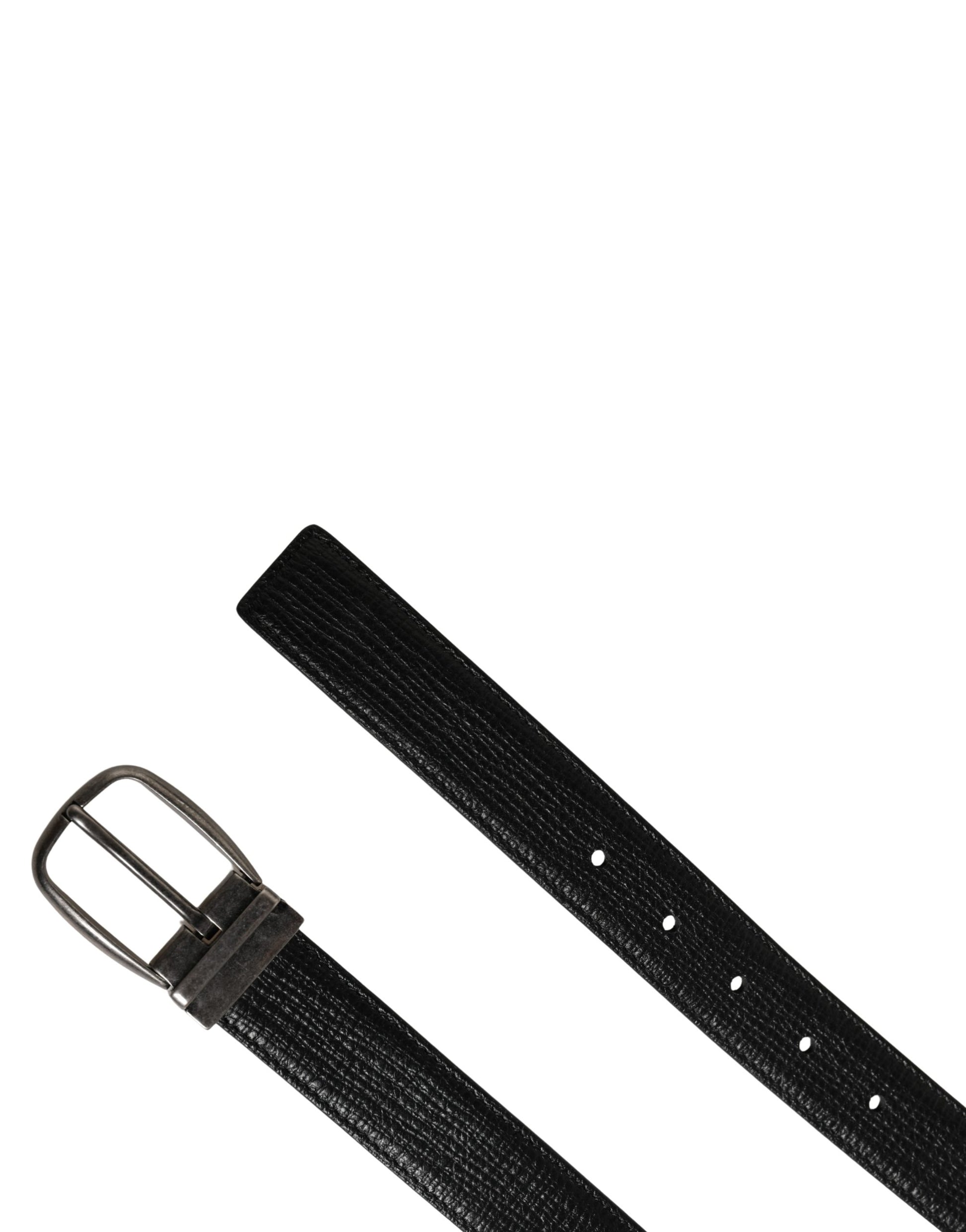 Dolce & Gabbana Men Black Classic Leather Metal Buckle Belt Curated Luxury Accessories by Orvyn