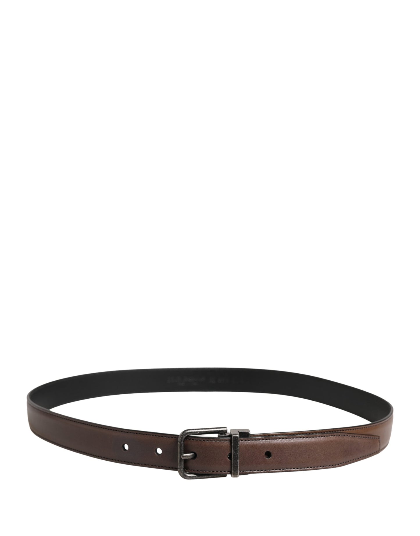 Dolce & Gabbana Men Brown Classic Leather Metal Buckle Belt Curated Luxury Accessories by Orvyn