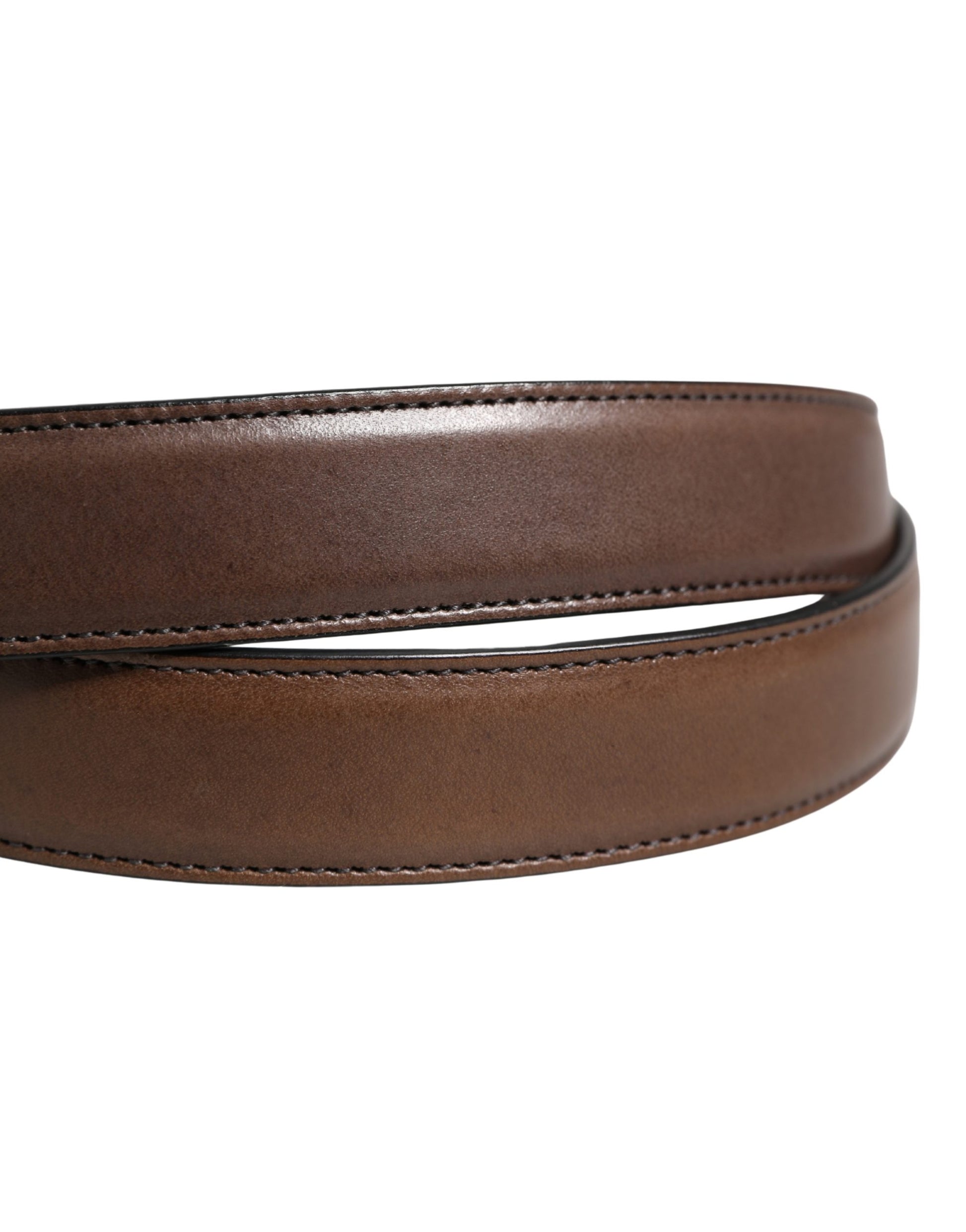 Dolce & Gabbana Men Brown Classic Leather Metal Buckle Belt Curated Luxury Accessories by Orvyn