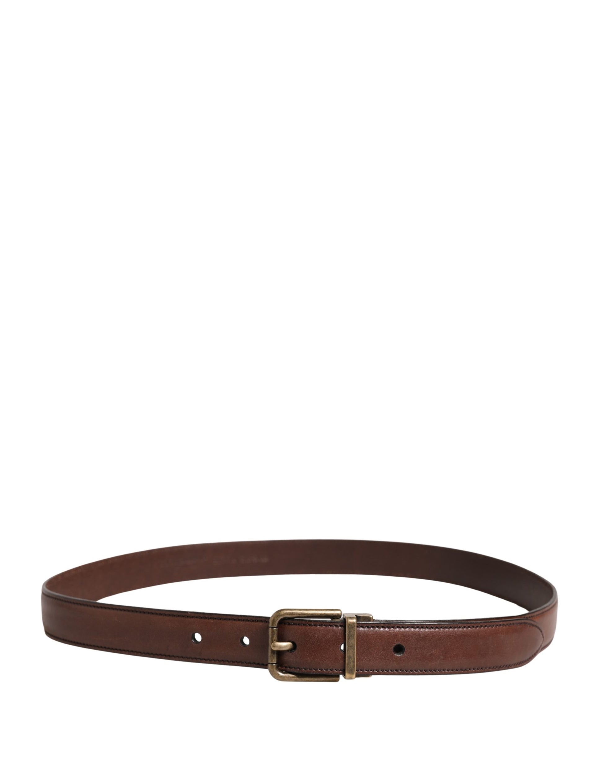 Dolce & Gabbana Men Brown Classic Leather Metal Buckle Belt Curated Luxury Accessories by Orvyn