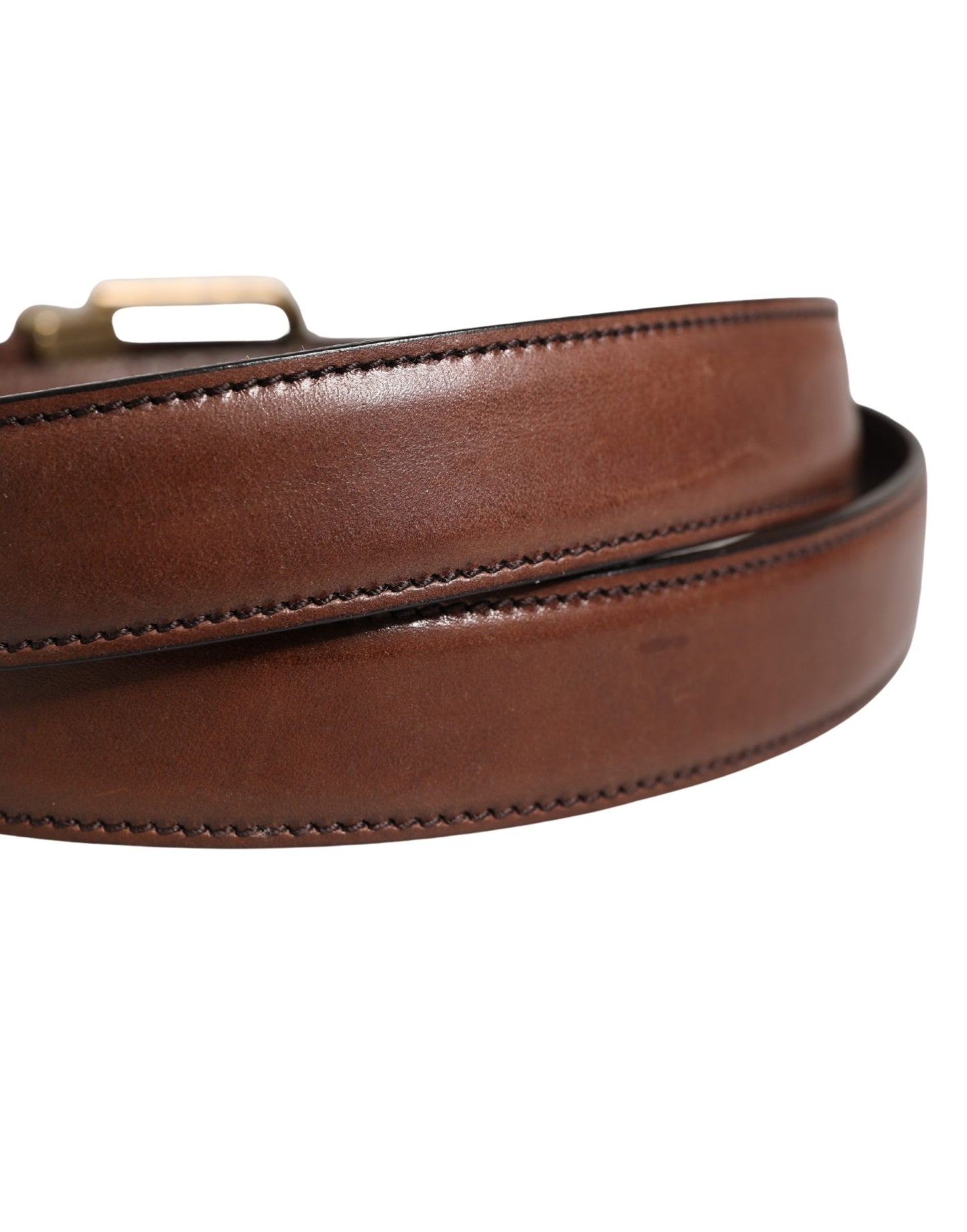 Dolce & Gabbana Men Brown Classic Leather Metal Buckle Belt Curated Luxury Accessories by Orvyn