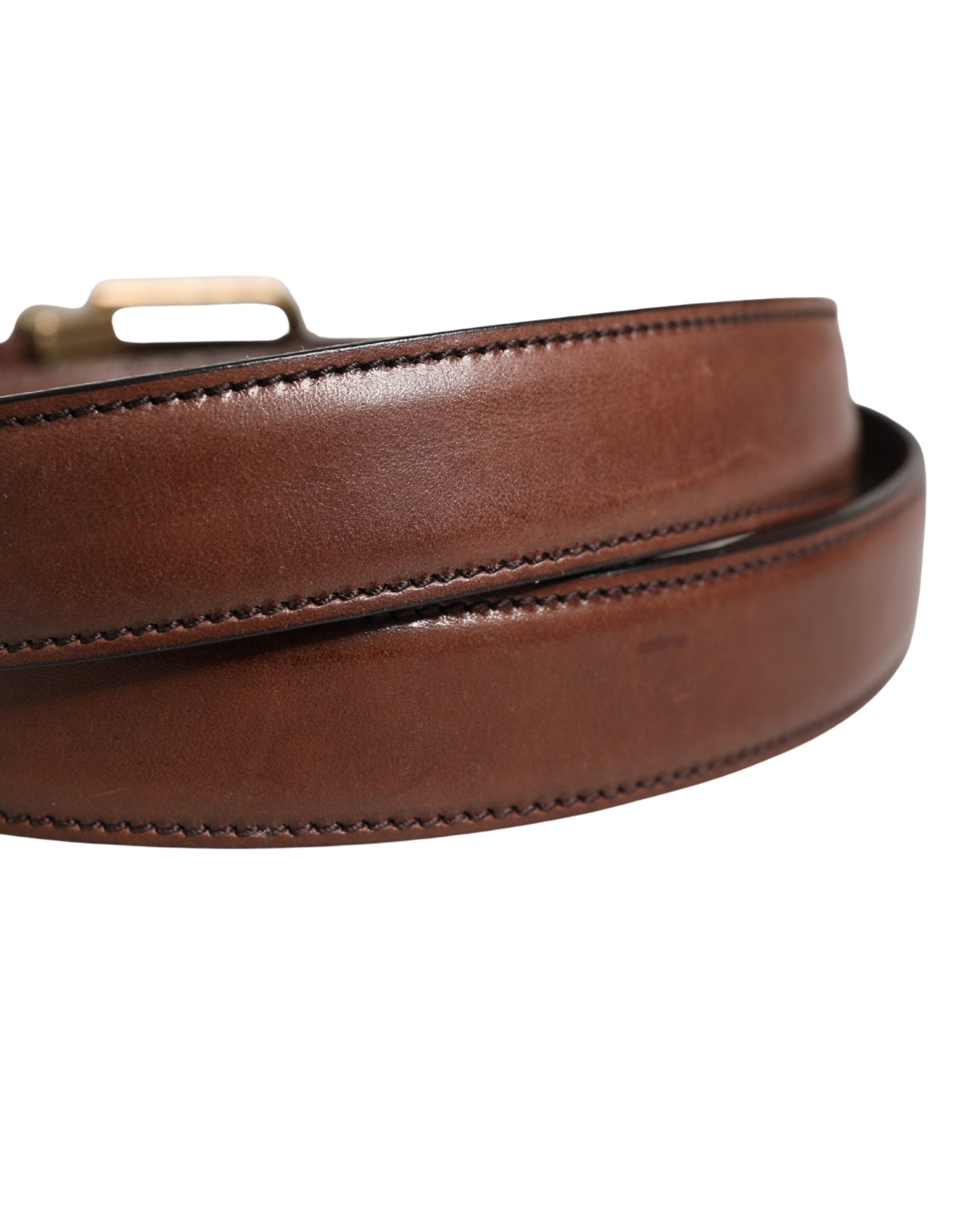 Dolce & Gabbana Men Brown Classic Leather Metal Buckle Belt Curated Luxury Accessories by Orvyn