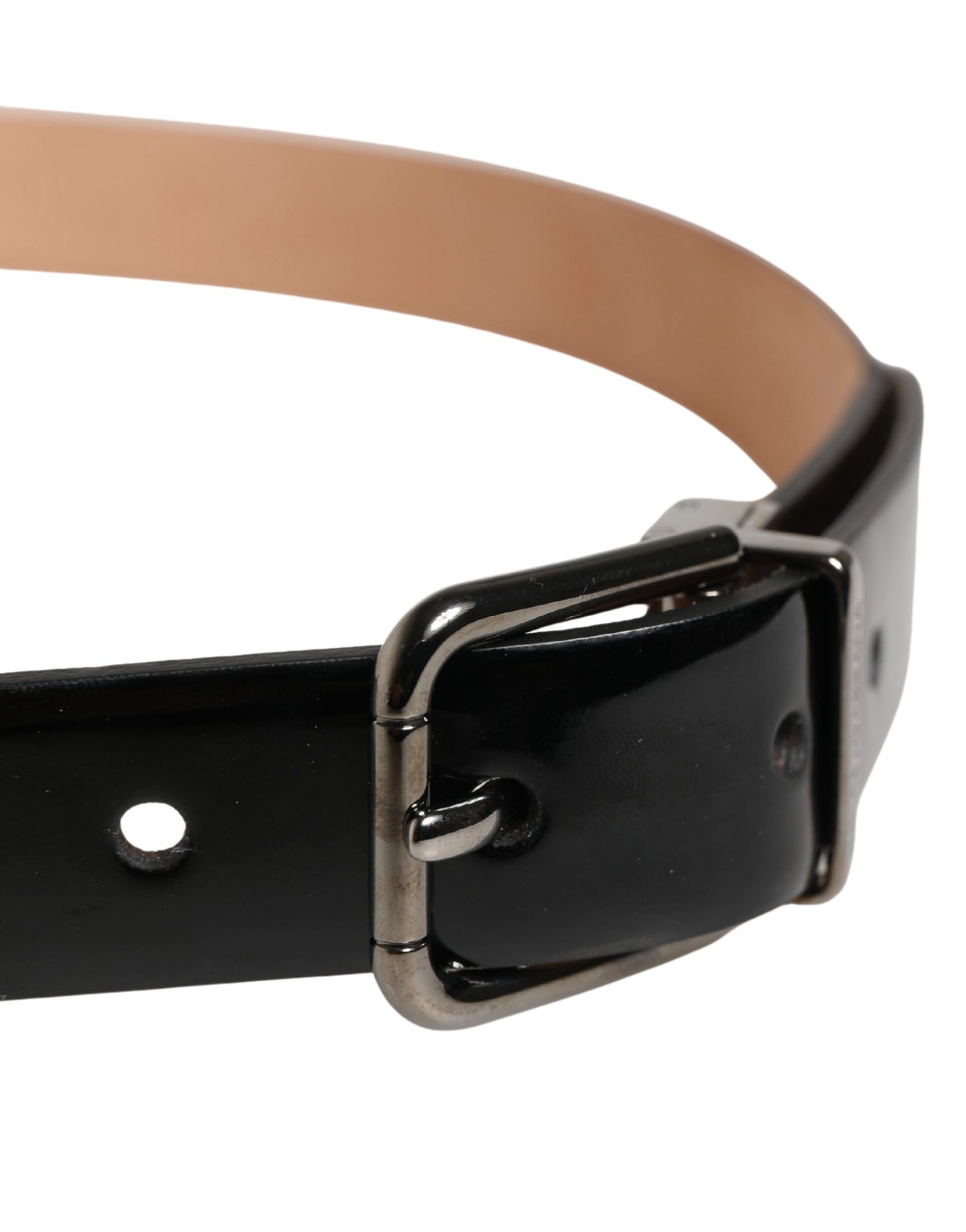 Dolce & Gabbana Men Black Classic Leather Metal Buckle Belt Curated Luxury Accessories by Orvyn