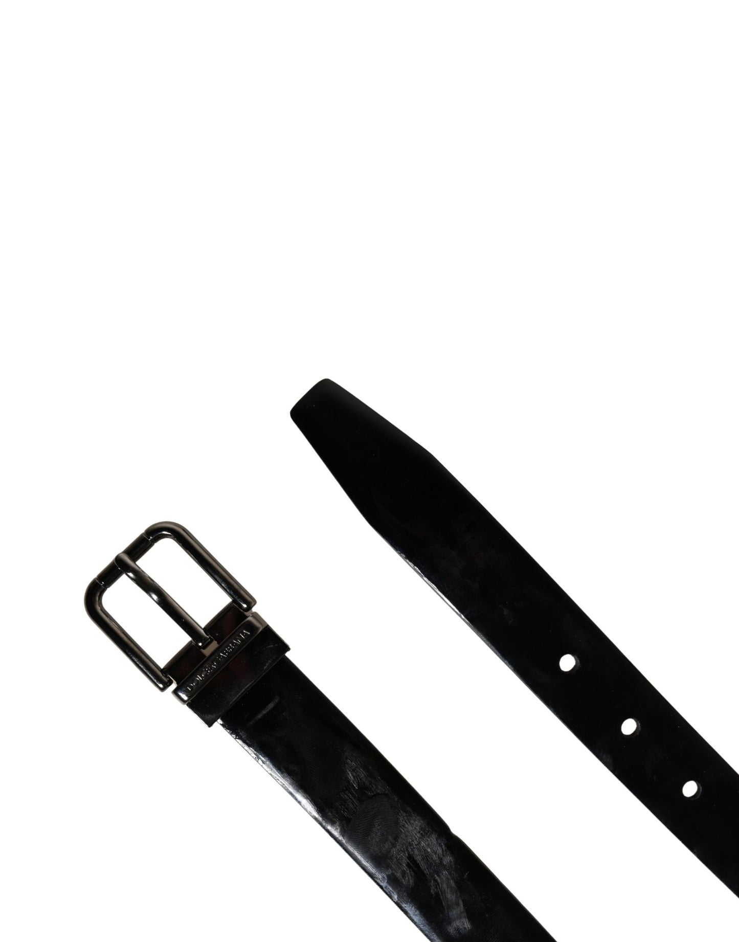 Dolce & Gabbana Men Black Classic Leather Metal Buckle Belt Curated Luxury Accessories by Orvyn