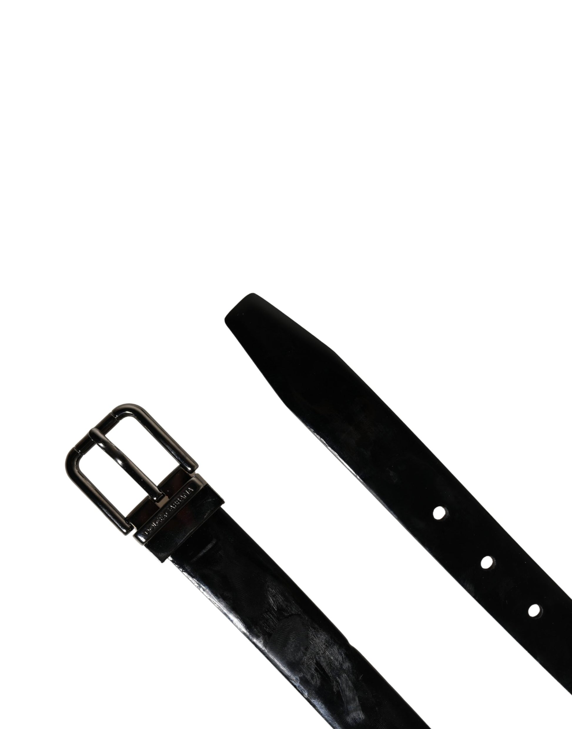 Dolce & Gabbana Men Black Classic Leather Metal Buckle Belt Curated Luxury Accessories by Orvyn