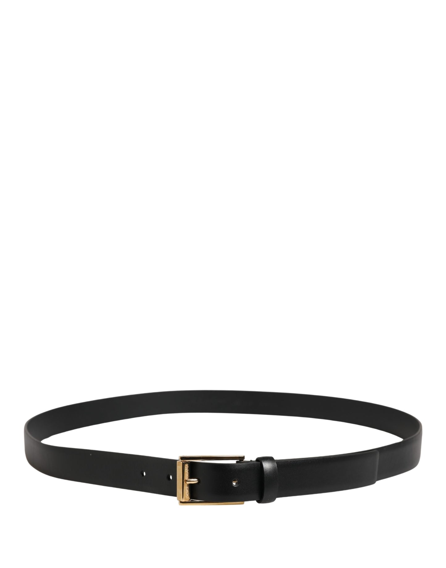 Dolce & Gabbana Men Black Classic Leather Metal Buckle Belt Curated Luxury Accessories by Orvyn