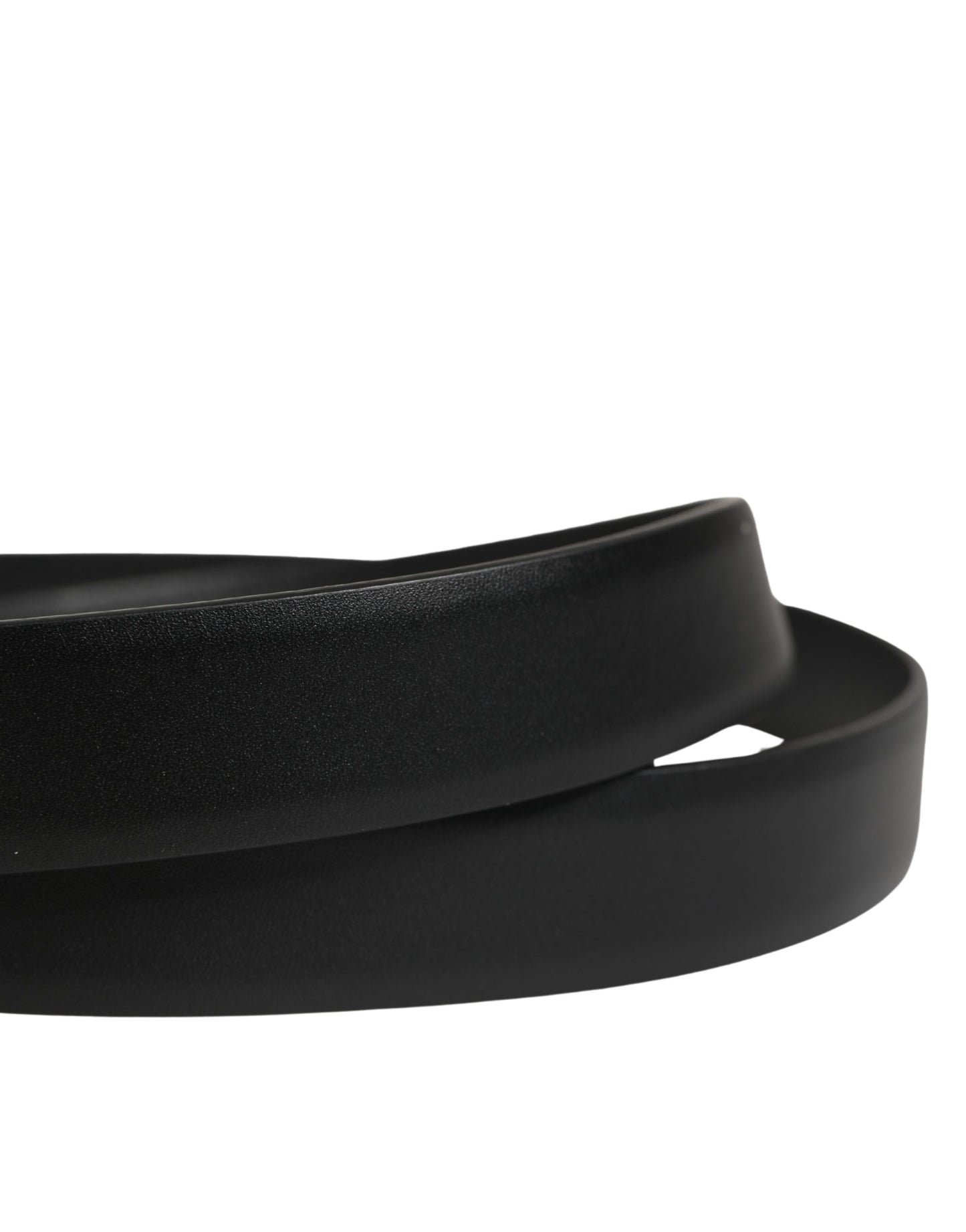 Dolce & Gabbana Men Black Classic Leather Metal Buckle Belt Curated Luxury Accessories by Orvyn