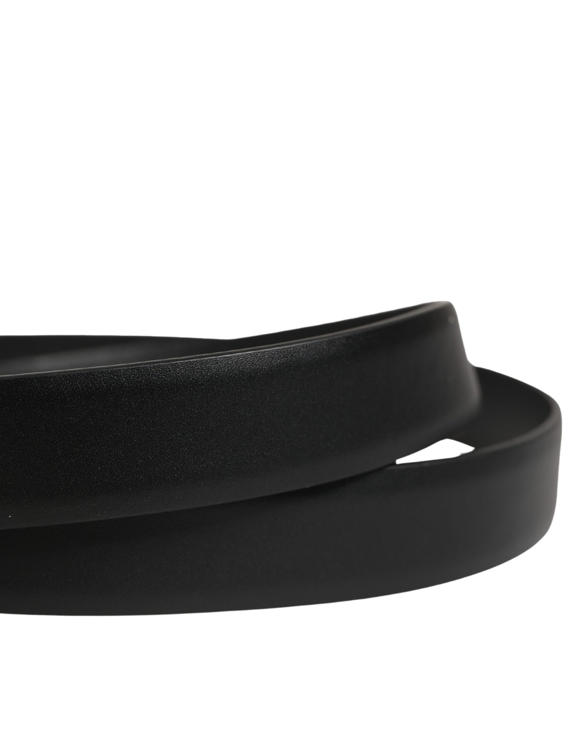 Dolce & Gabbana Men Black Classic Leather Metal Buckle Belt Curated Luxury Accessories by Orvyn
