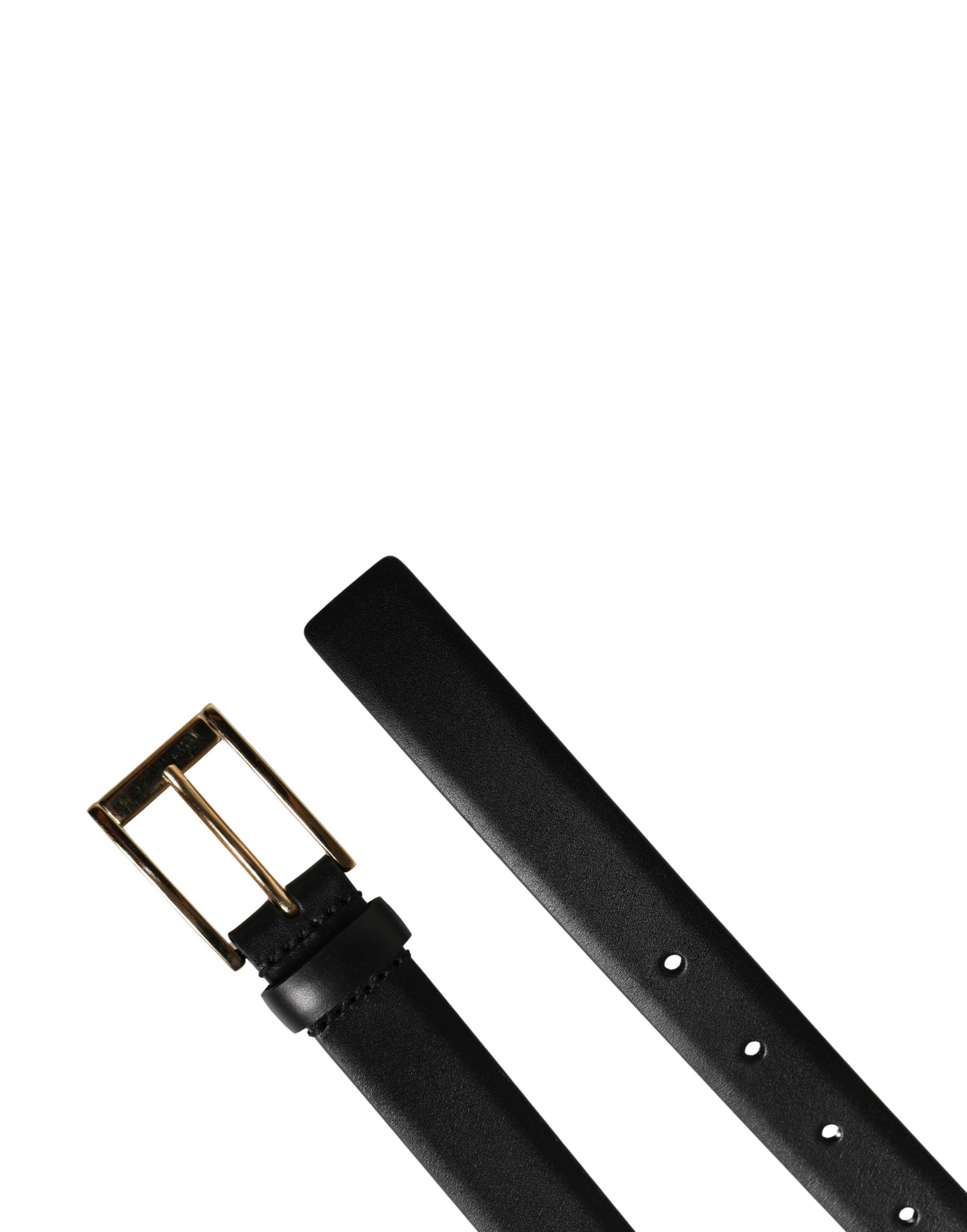 Dolce & Gabbana Men Black Classic Leather Metal Buckle Belt Curated Luxury Accessories by Orvyn