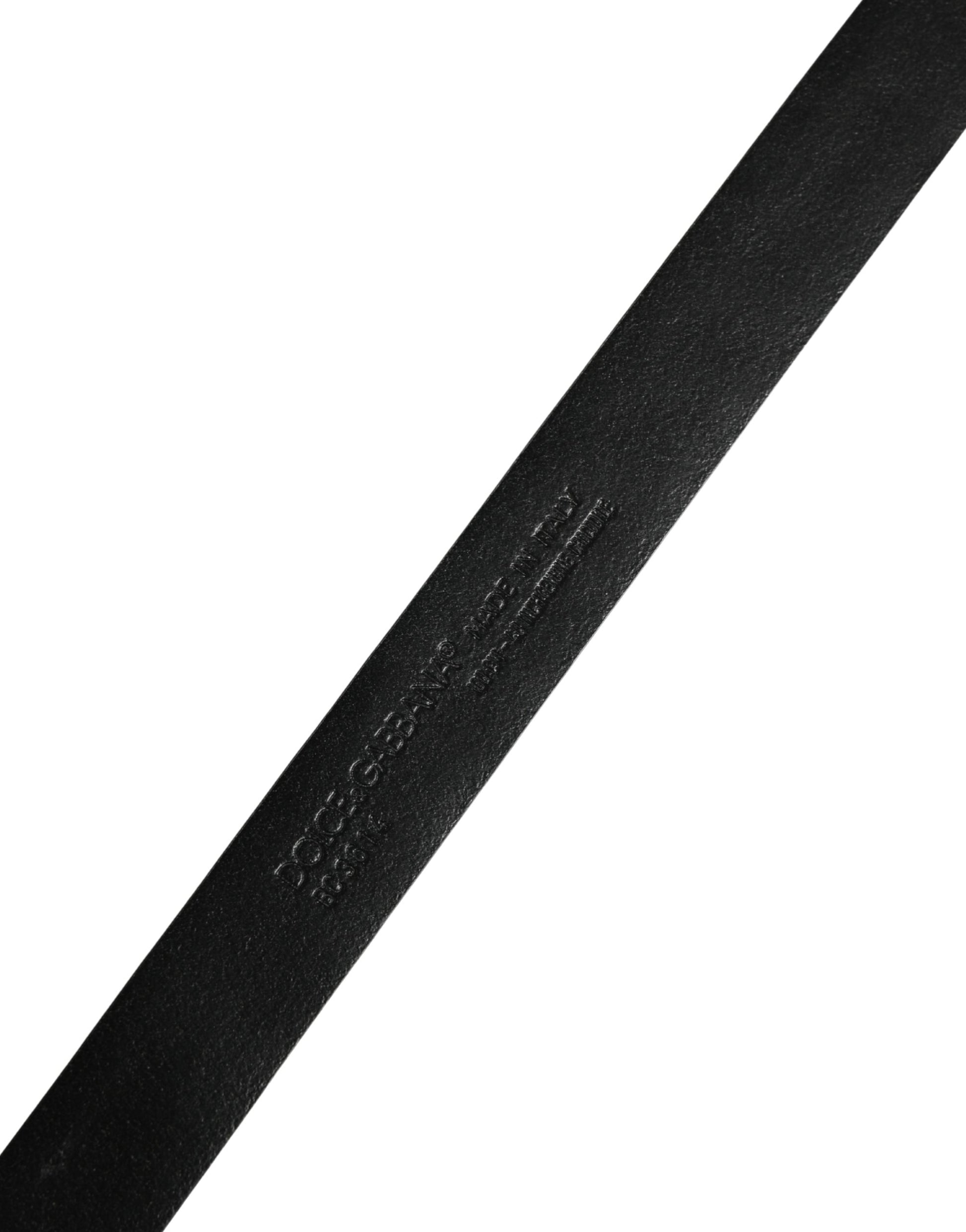 Dolce & Gabbana Men Black Exotic Leather Metal Buckle Belt Curated Luxury Accessories by Orvyn