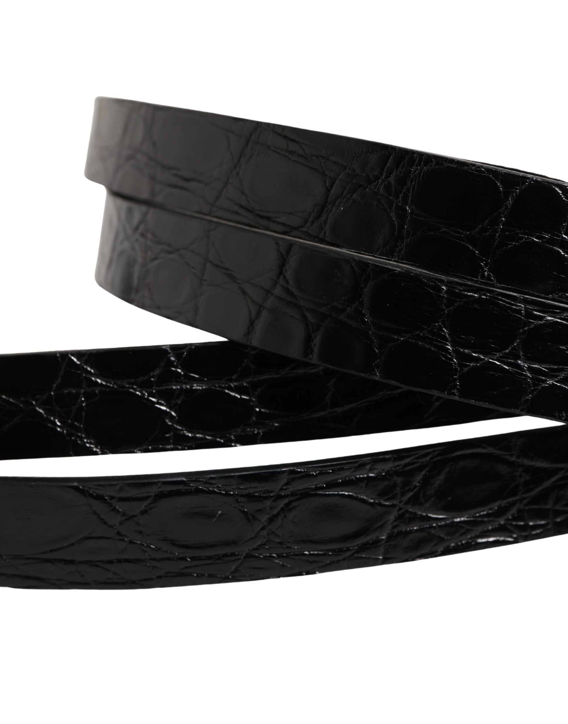 Dolce & Gabbana Black Double Strap Leather Silver Buckle Belt Curated Luxury Accessories by Orvyn