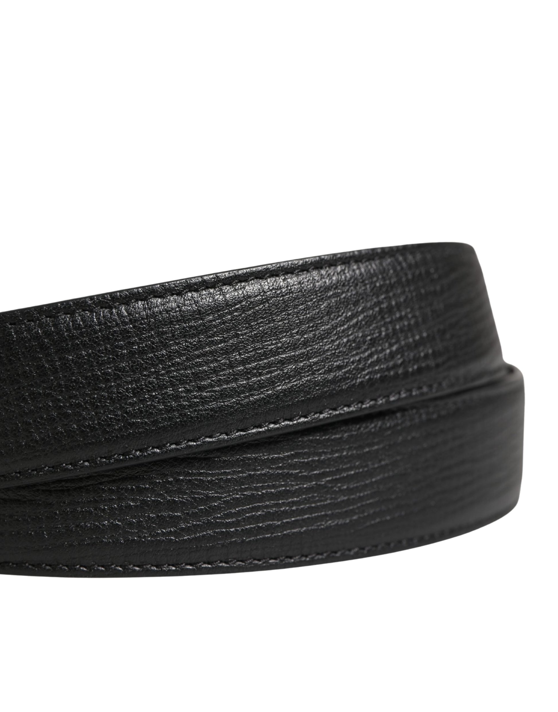 Dolce & Gabbana Men Black Classic Leather Metal Buckle Belt Curated Luxury Accessories by Orvyn