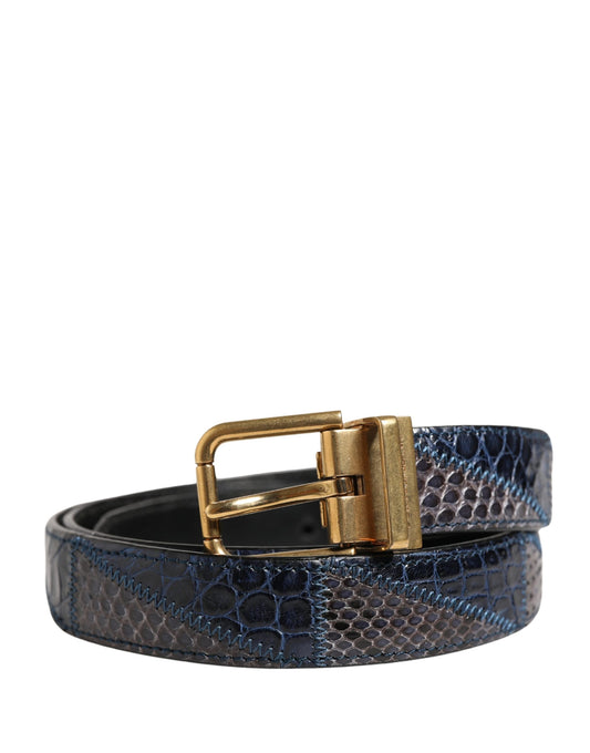 Dolce & Gabbana Men Multicolor Leather Metal Buckle Belt Curated Luxury Accessories by Orvyn