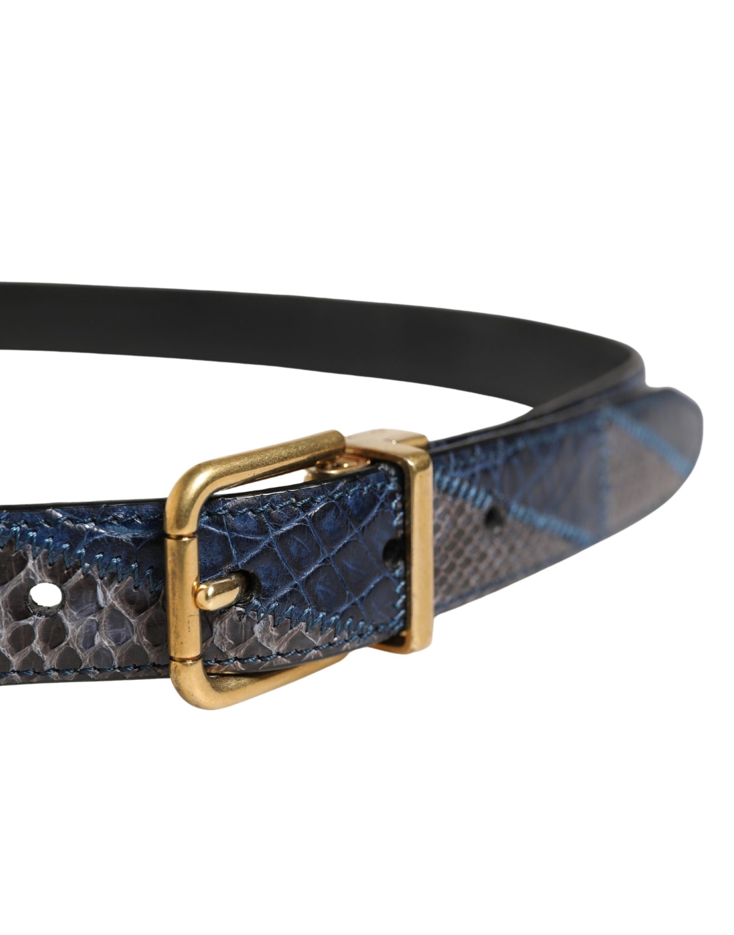 Dolce & Gabbana Men Multicolor Leather Metal Buckle Belt Curated Luxury Accessories by Orvyn
