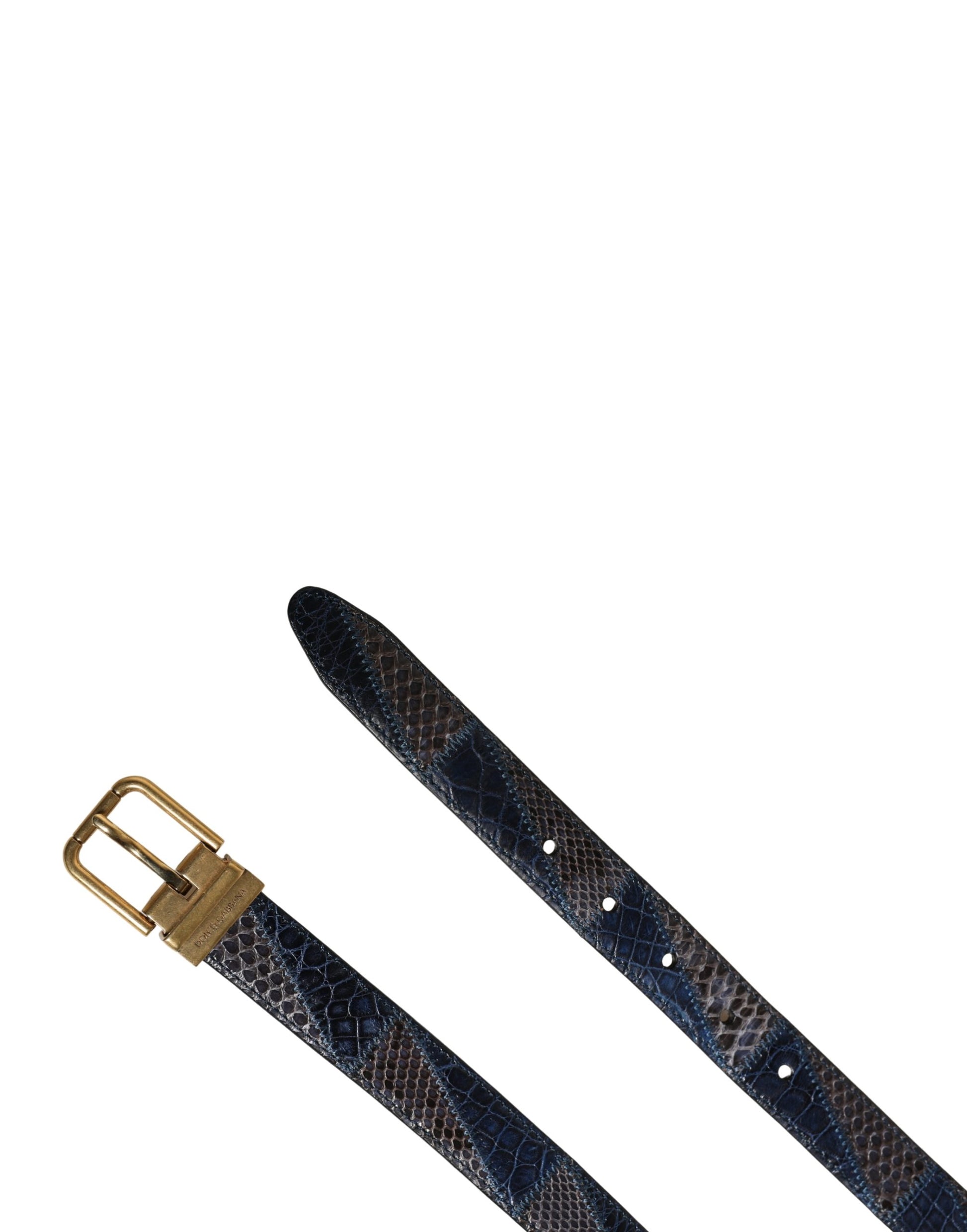Dolce & Gabbana Men Multicolor Leather Metal Buckle Belt Curated Luxury Accessories by Orvyn