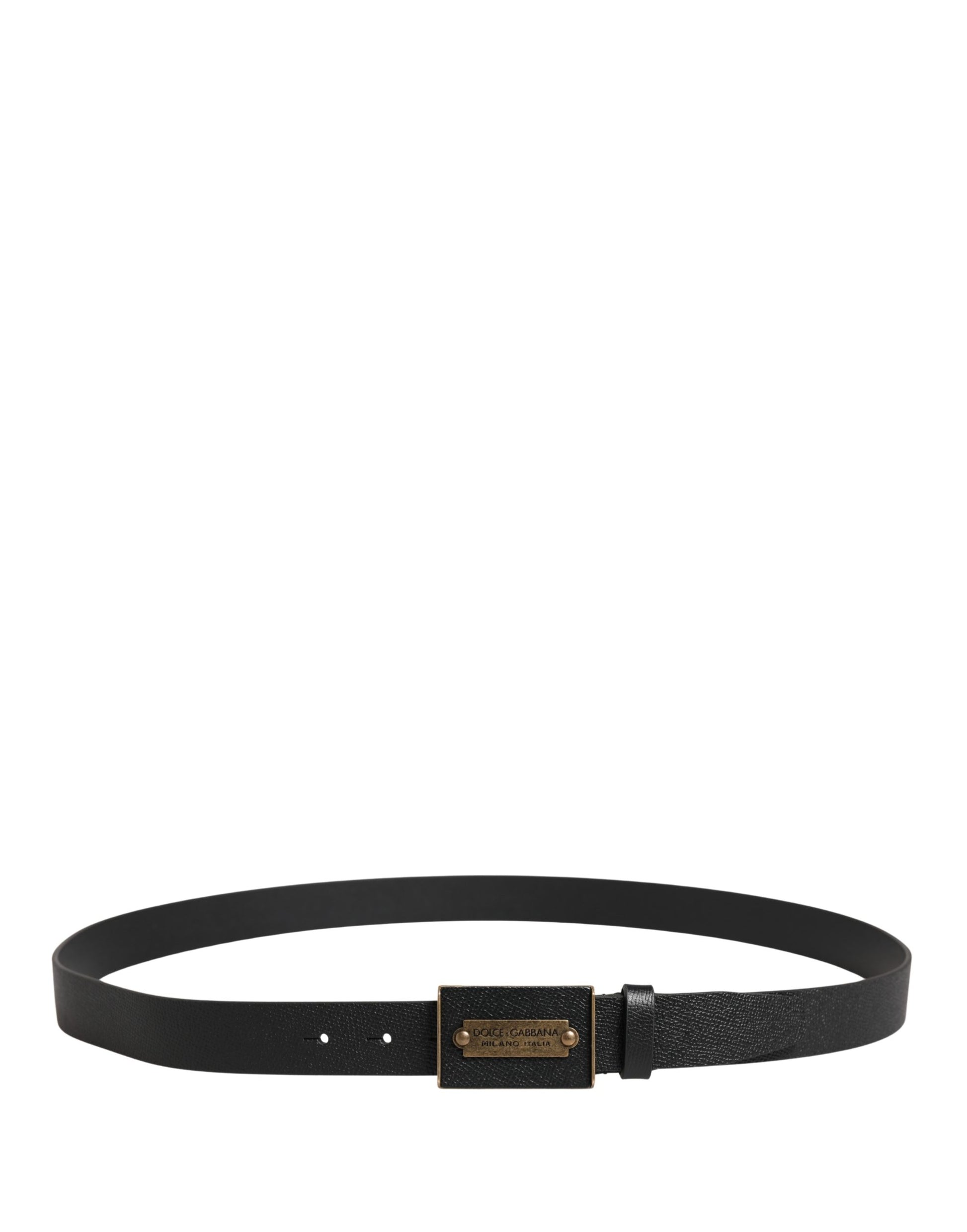 Dolce & Gabbana Men Black Calf Leather Metal Buckle Belt Curated Luxury Accessories by Orvyn