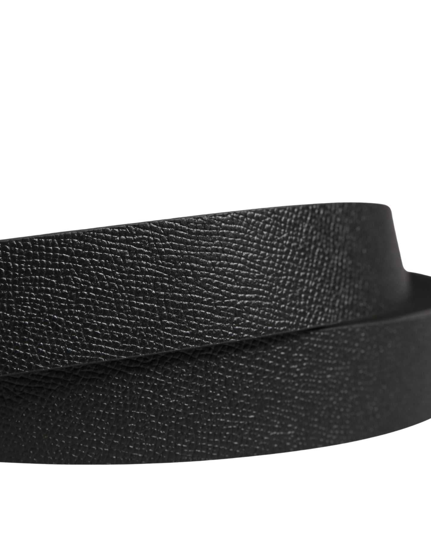 Dolce & Gabbana Men Black Calf Leather Metal Buckle Belt Curated Luxury Accessories by Orvyn