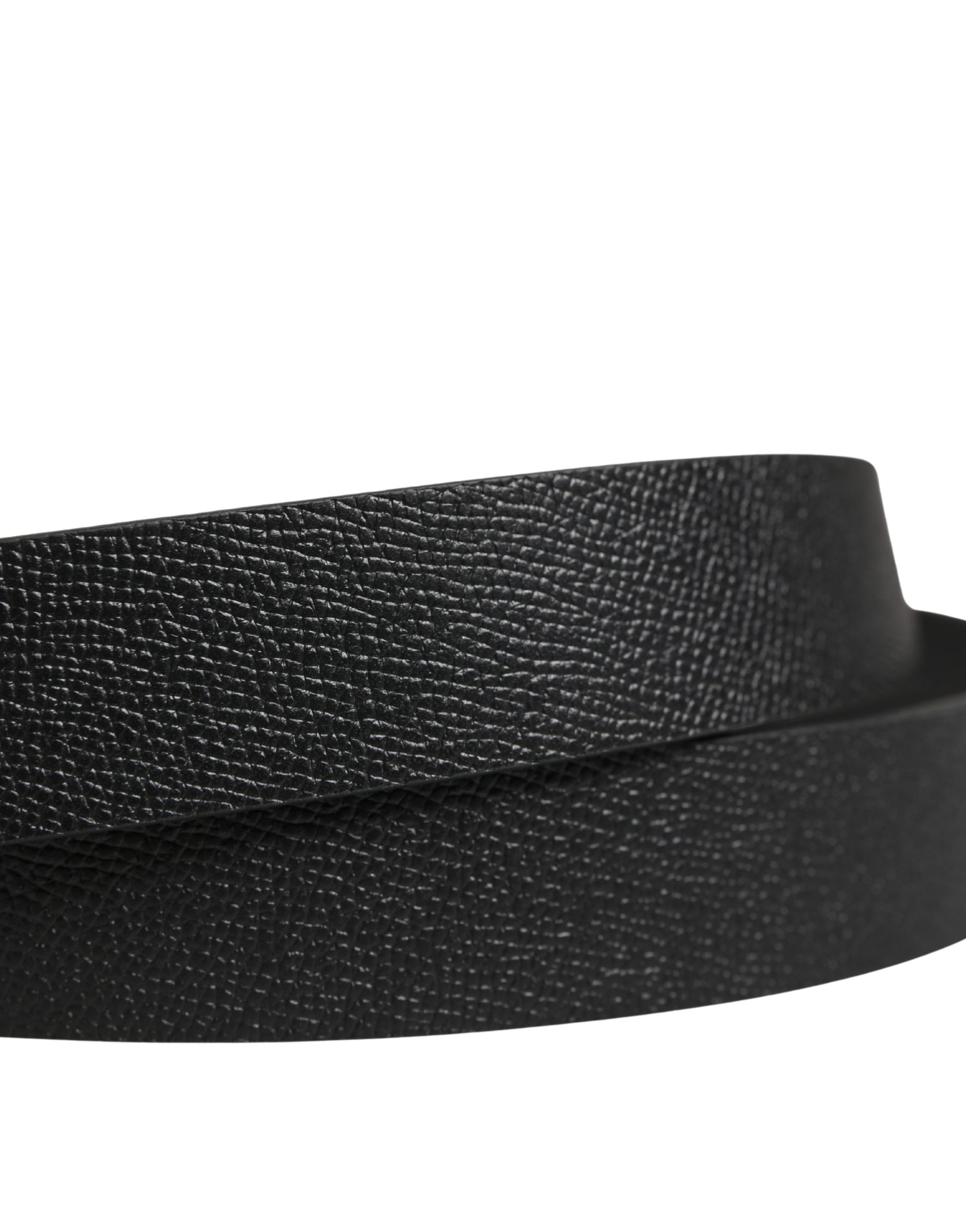 Dolce & Gabbana Men Black Calf Leather Metal Buckle Belt Curated Luxury Accessories by Orvyn