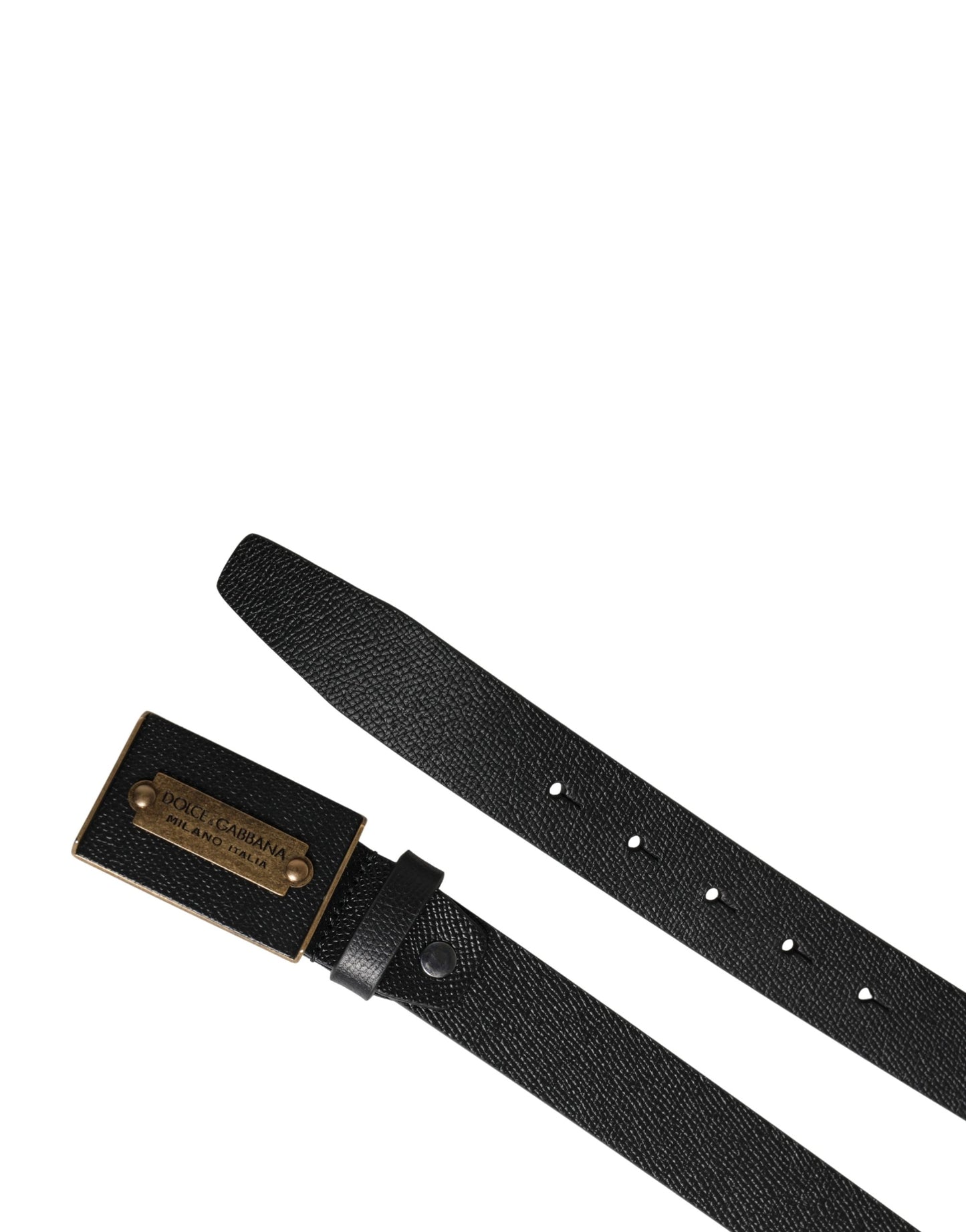 Dolce & Gabbana Men Black Calf Leather Metal Buckle Belt Curated Luxury Accessories by Orvyn