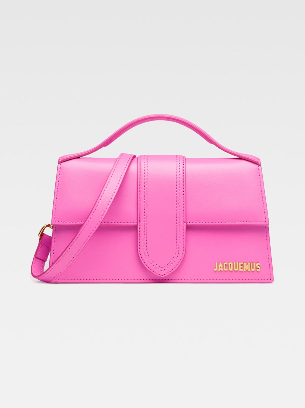 Jacquemus Neon Pink Leather Le Grand Bambino Handbag Curated Luxury Accessories by Orvyn