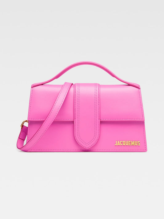 Jacquemus Neon Pink Leather Le Grand Bambino Handbag Curated Luxury Accessories by Orvyn