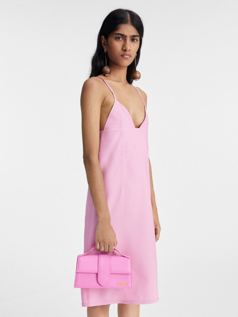 Jacquemus Neon Pink Leather Le Grand Bambino Handbag Curated Luxury Accessories by Orvyn