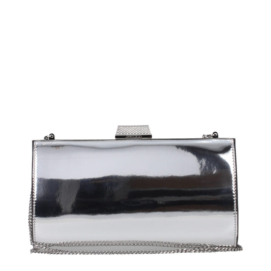 Jimmy Choo Gray Leather Clutch Bag Curated Luxury Accessories by Orvyn
