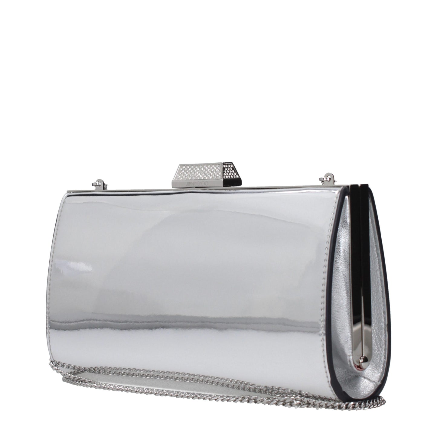Jimmy Choo Gray Leather Clutch Bag Curated Luxury Accessories by Orvyn