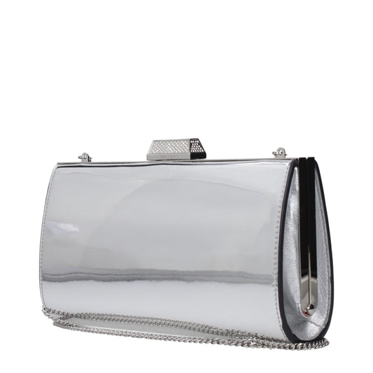 Jimmy Choo Gray Leather Clutch Bag Curated Luxury Accessories by Orvyn