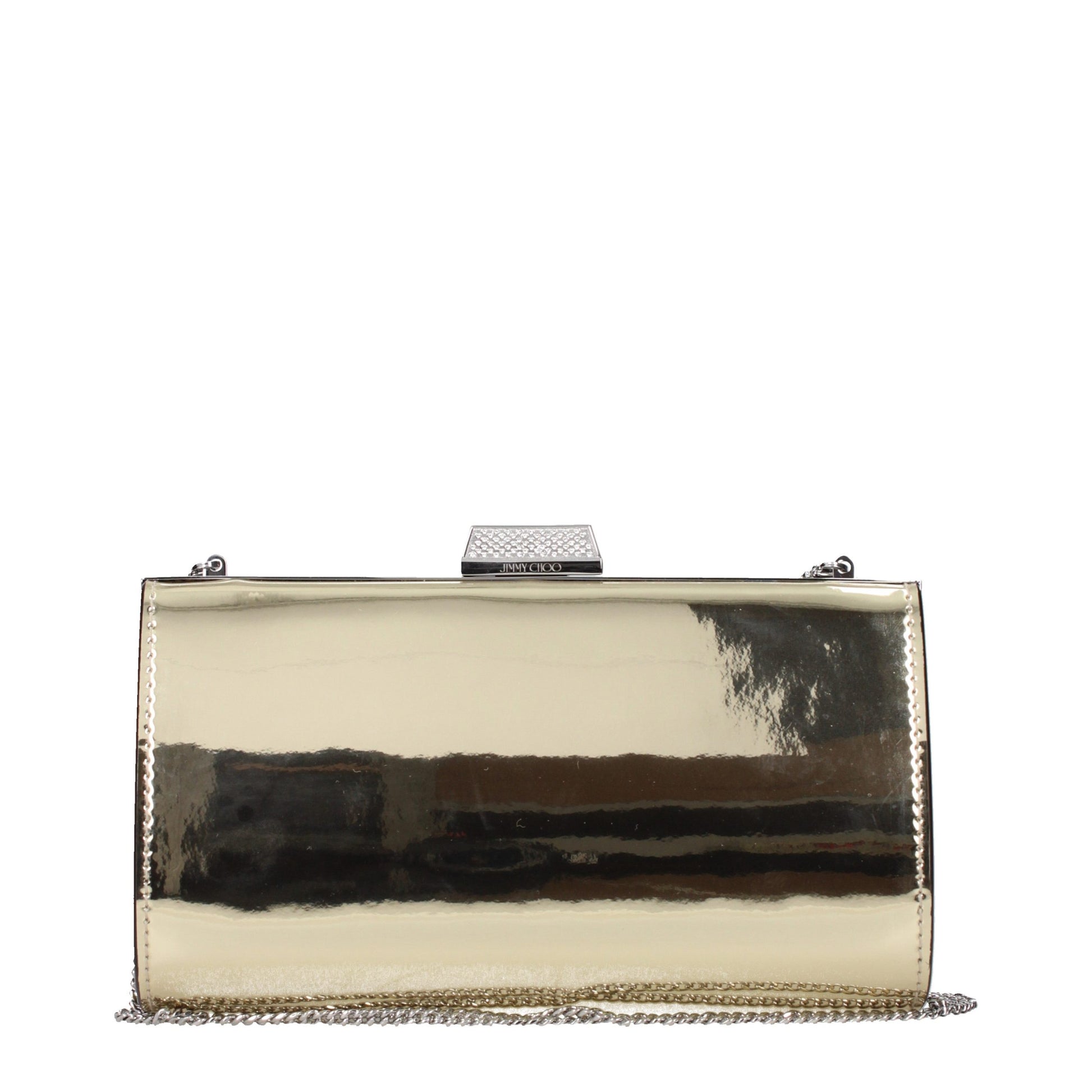 Jimmy Choo Gold Leather Clutch Bag Curated Luxury Accessories by Orvyn