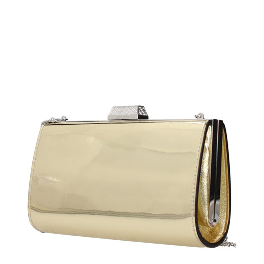 Jimmy Choo Gold Leather Clutch Bag Curated Luxury Accessories by Orvyn