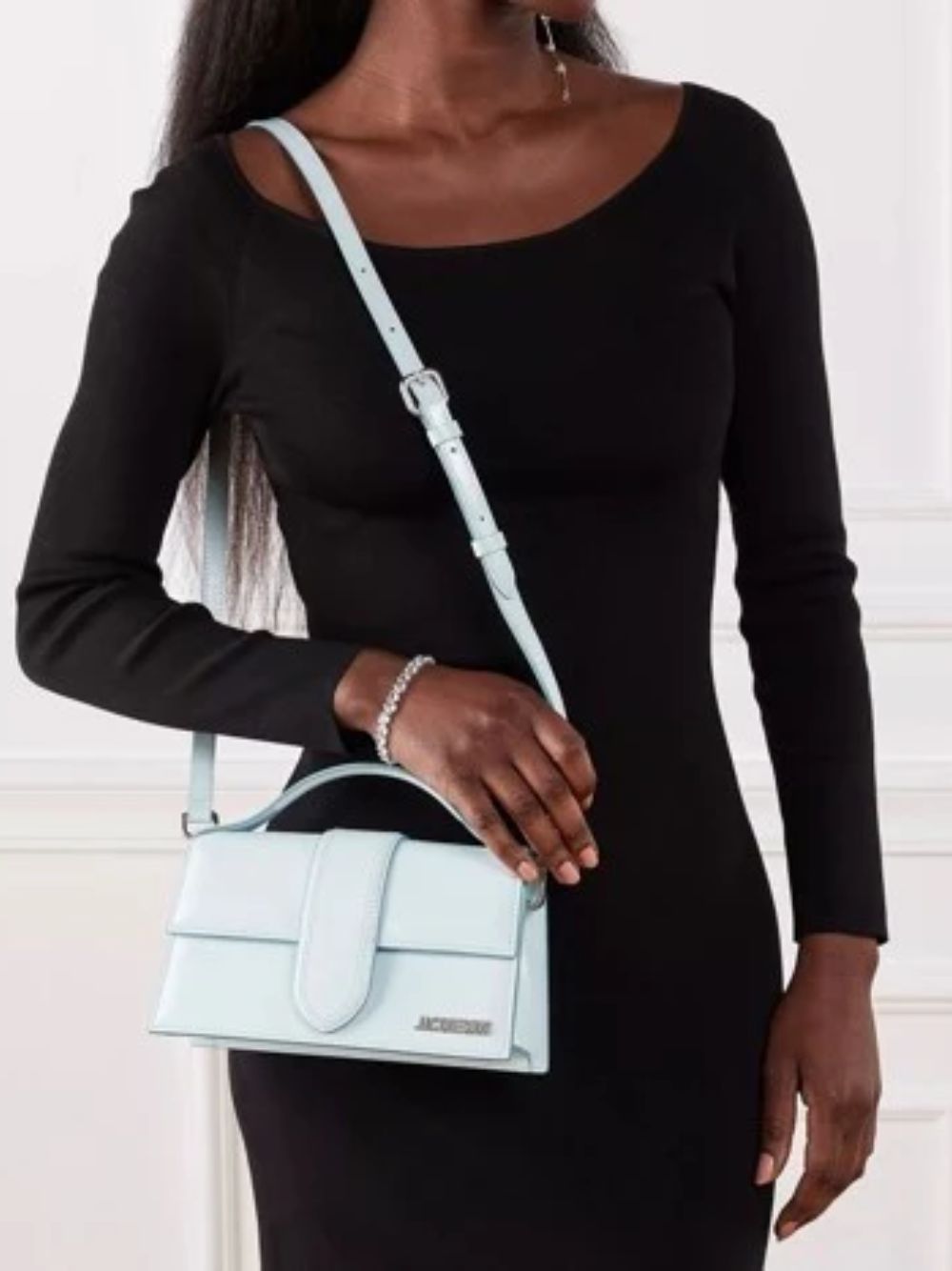 Jacquemus Pale blue Leather Le Grand Bambino Handbag Curated Luxury Accessories by Orvyn