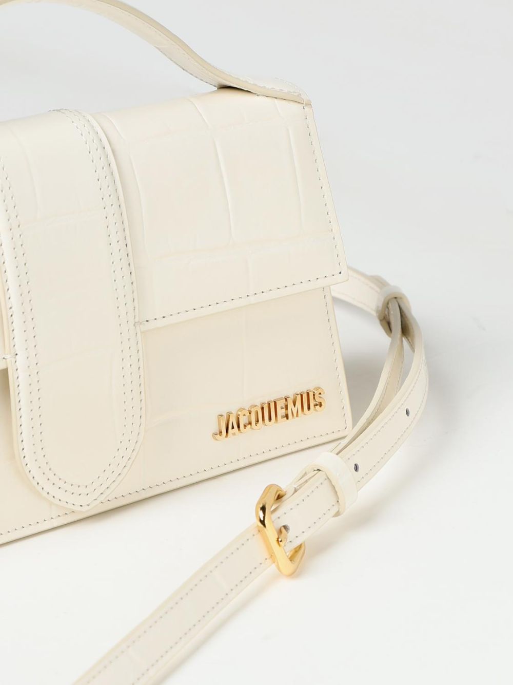 Jacquemus Ivory Cocco Le Grand Bambino Handbag Bags weiss