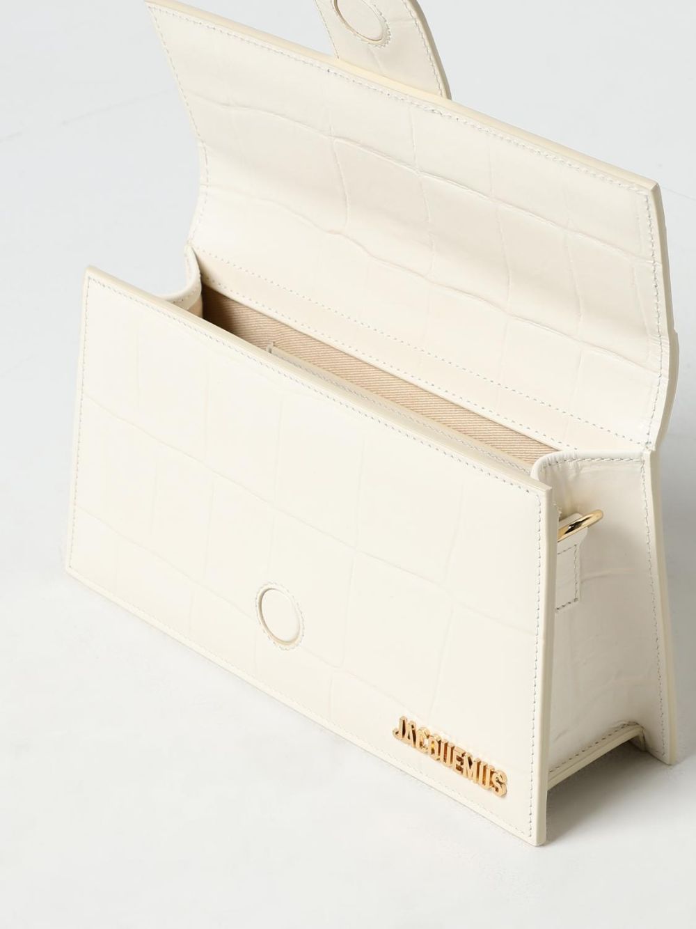 Jacquemus Ivory Cocco Le Grand Bambino Handbag Bags weiss