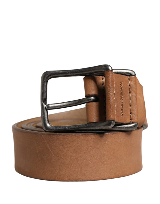 Dolce & Gabbana Men Brown Leather Classic Metal Buckle Belt Curated Luxury Accessories by Orvyn