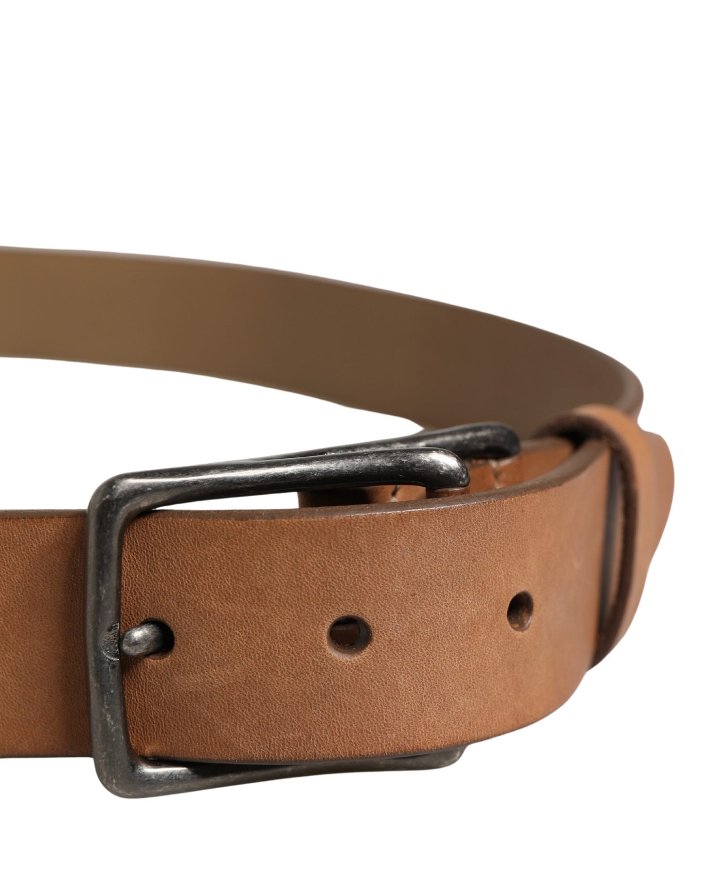 Dolce & Gabbana Men Brown Leather Classic Metal Buckle Belt Curated Luxury Accessories by Orvyn